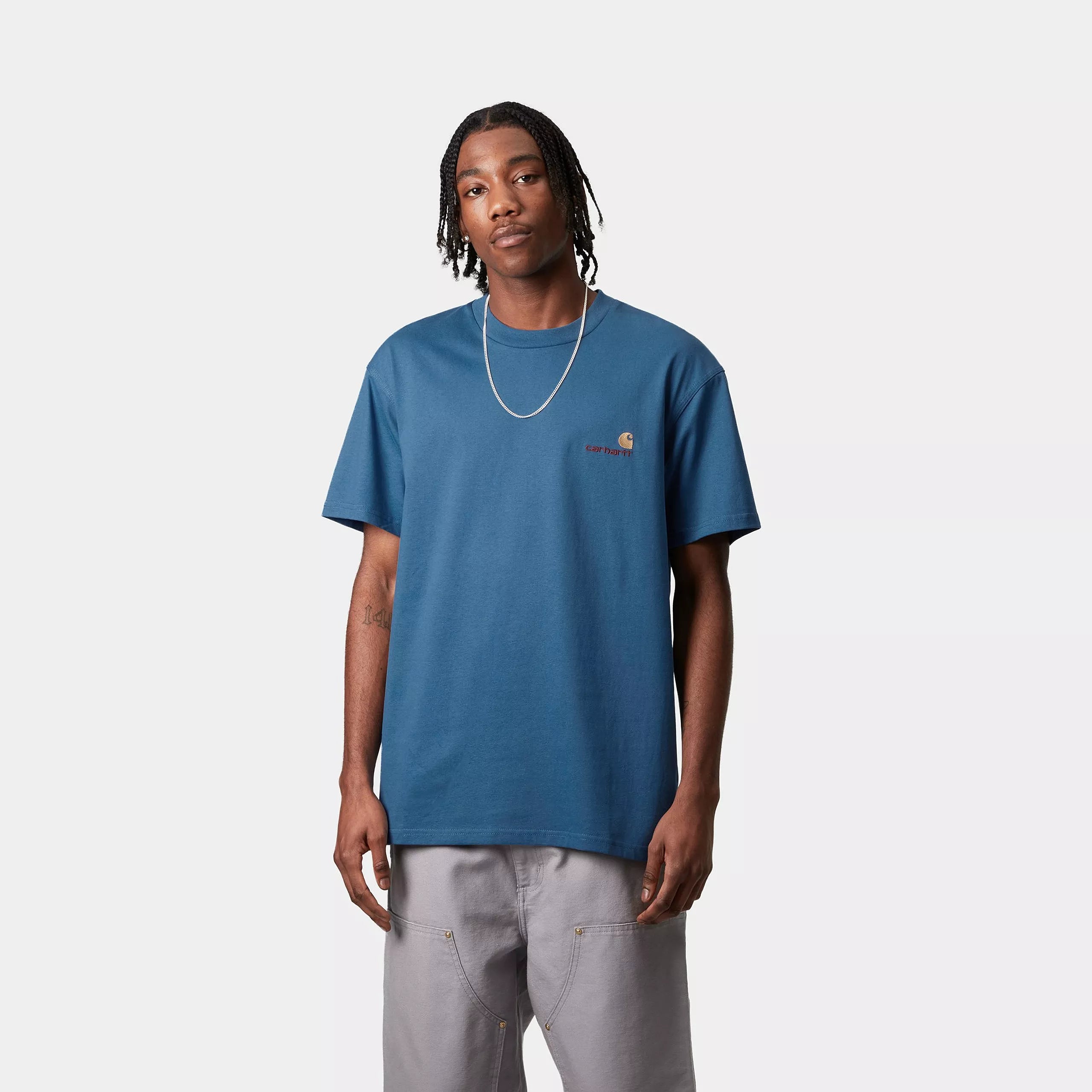 S/S AMERICAN SCRIPT T-SHIRT - Sodalite