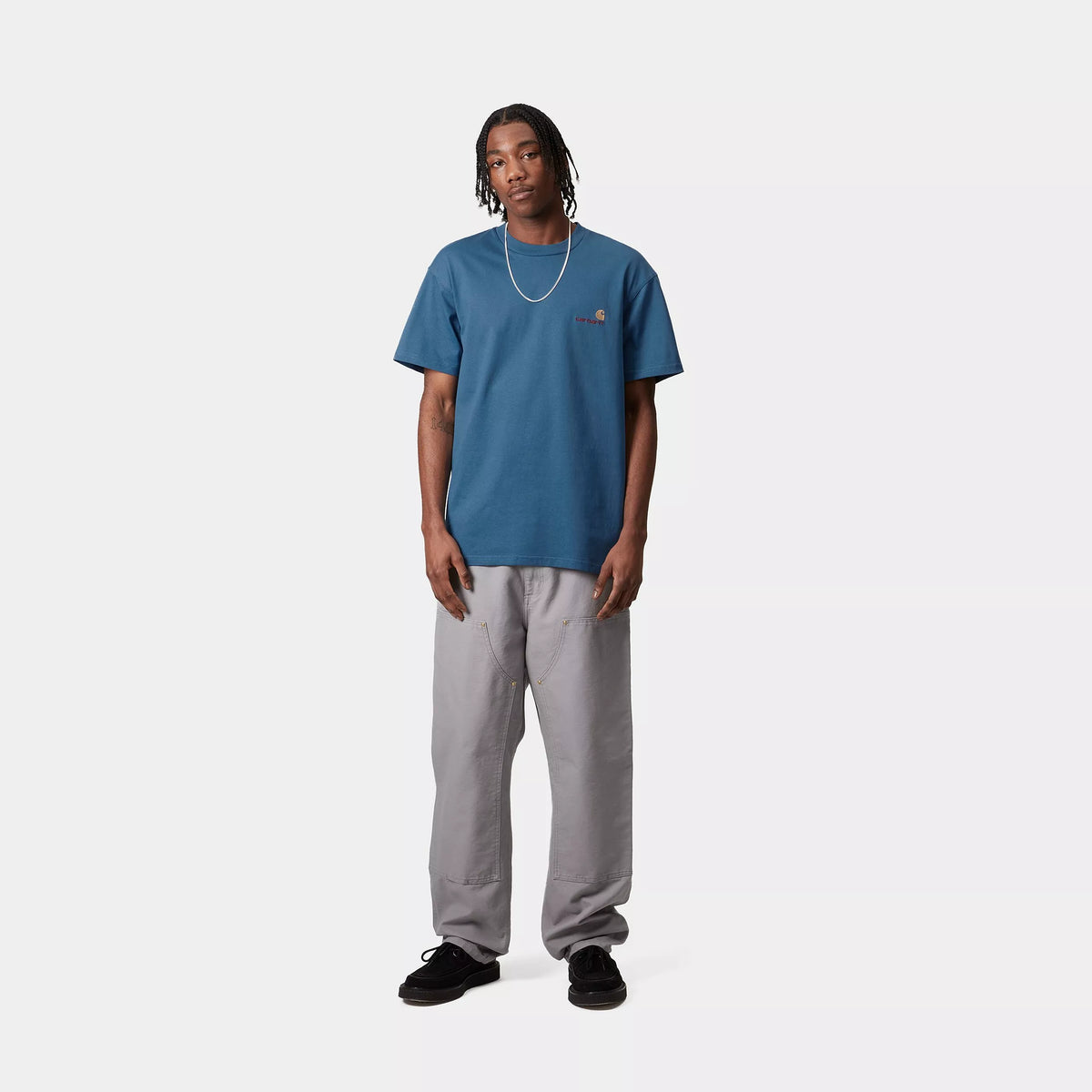 S/S AMERICAN SCRIPT T-SHIRT - Sodalite 4