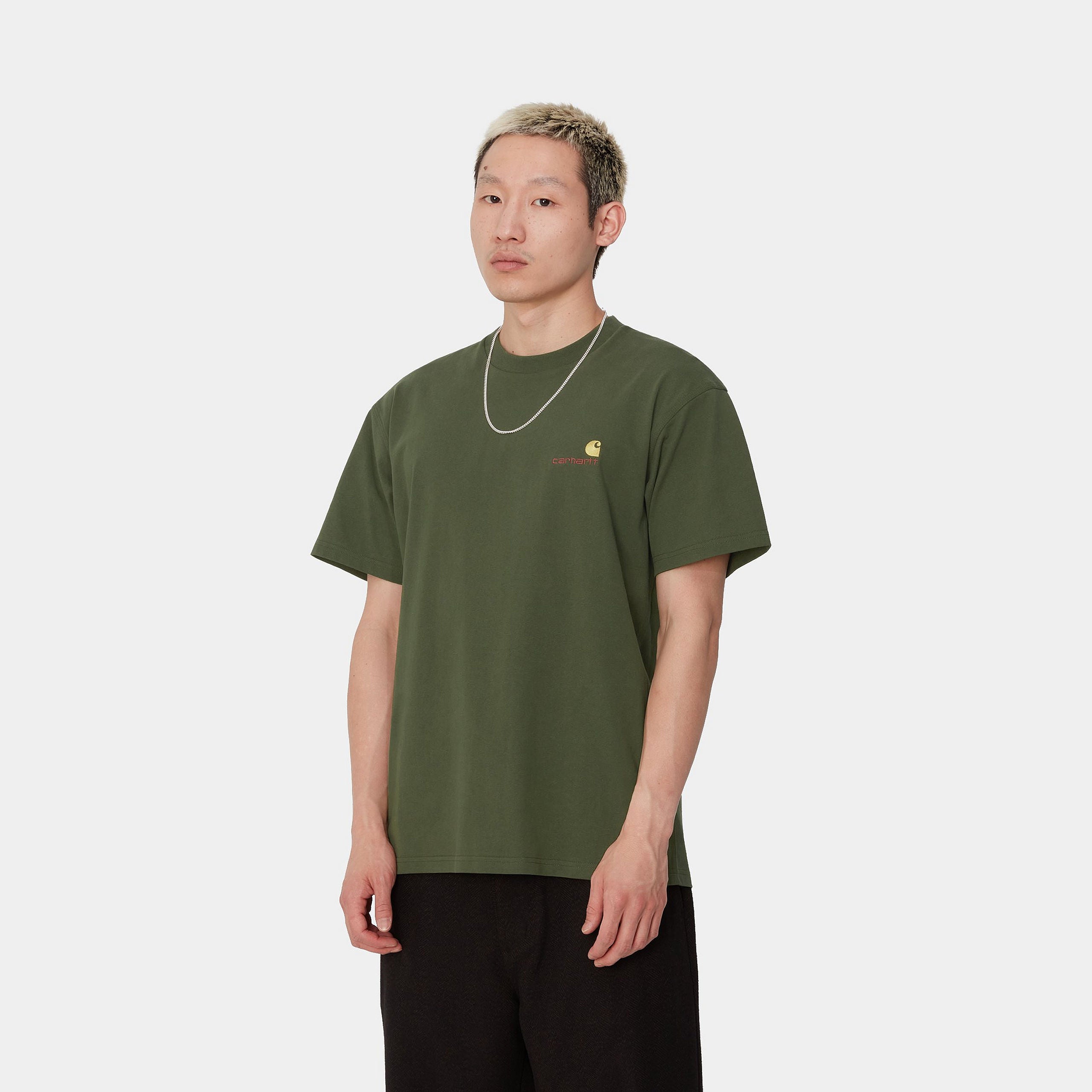 S/S AMERICAN SCRIPT T-SHIRT - Tarragon