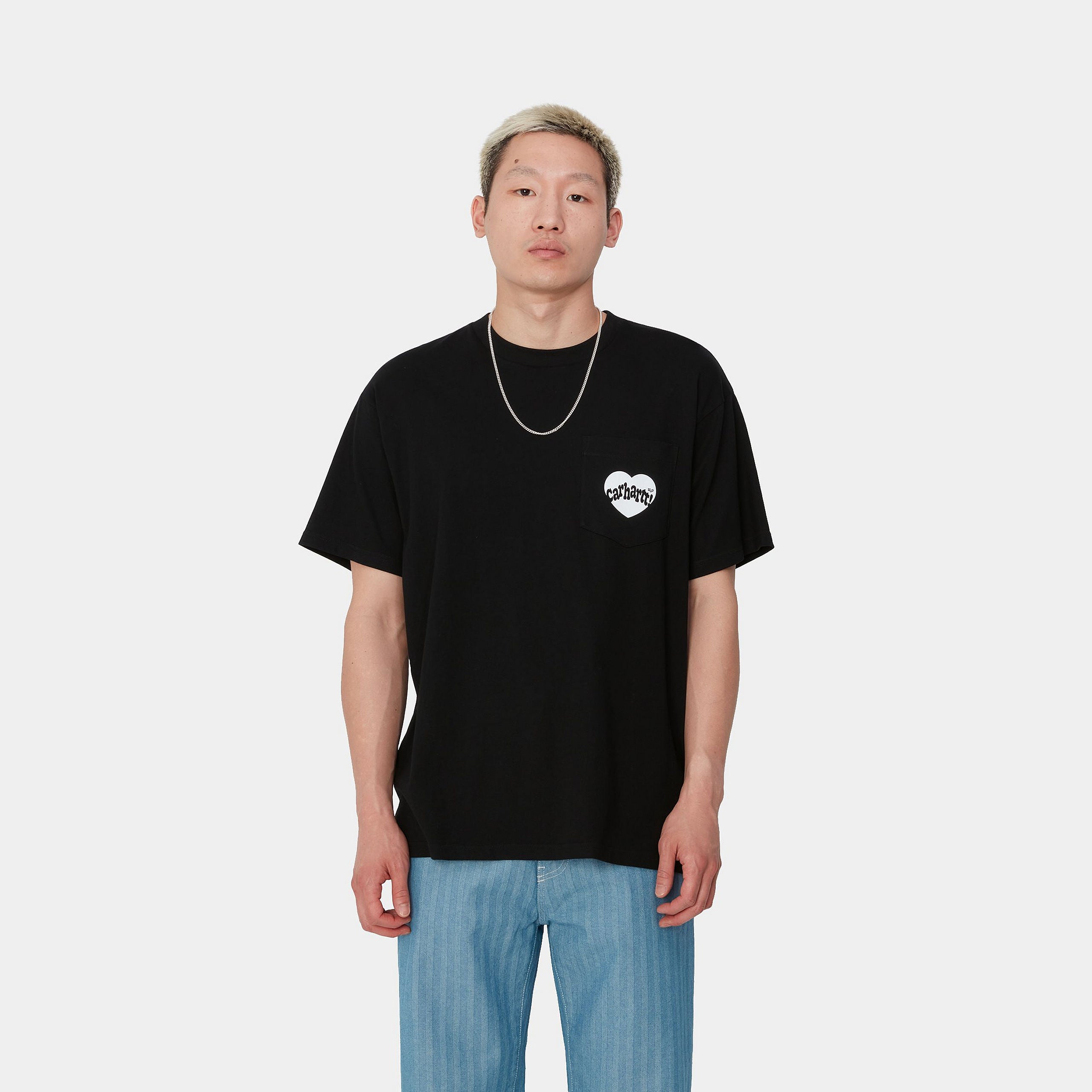 S/S AMOUR POCKET T-SHIRT - Black / White