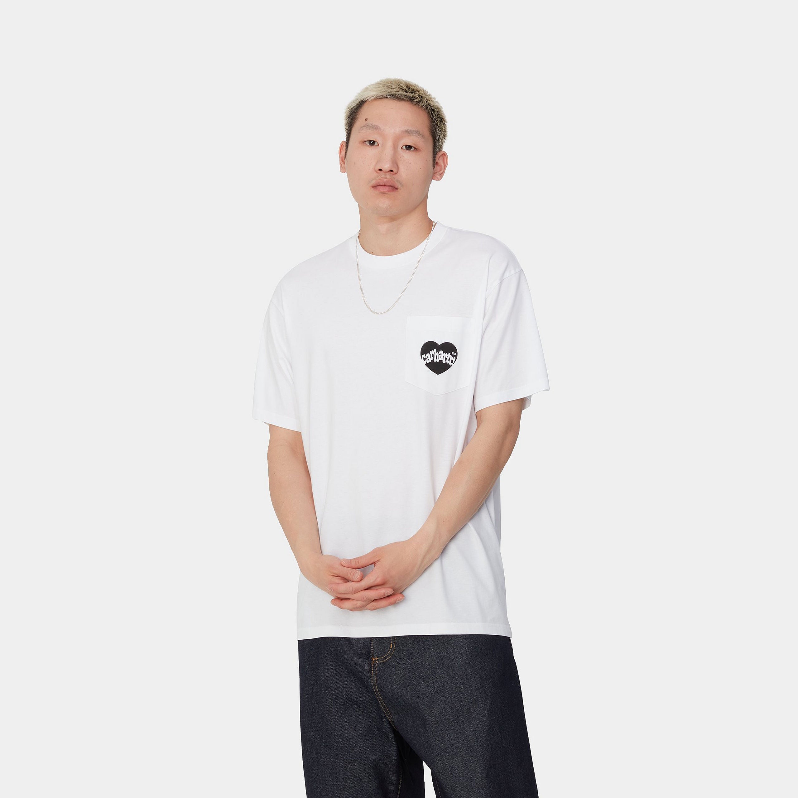 S/S AMOUR POCKET T-SHIRT - White / Black