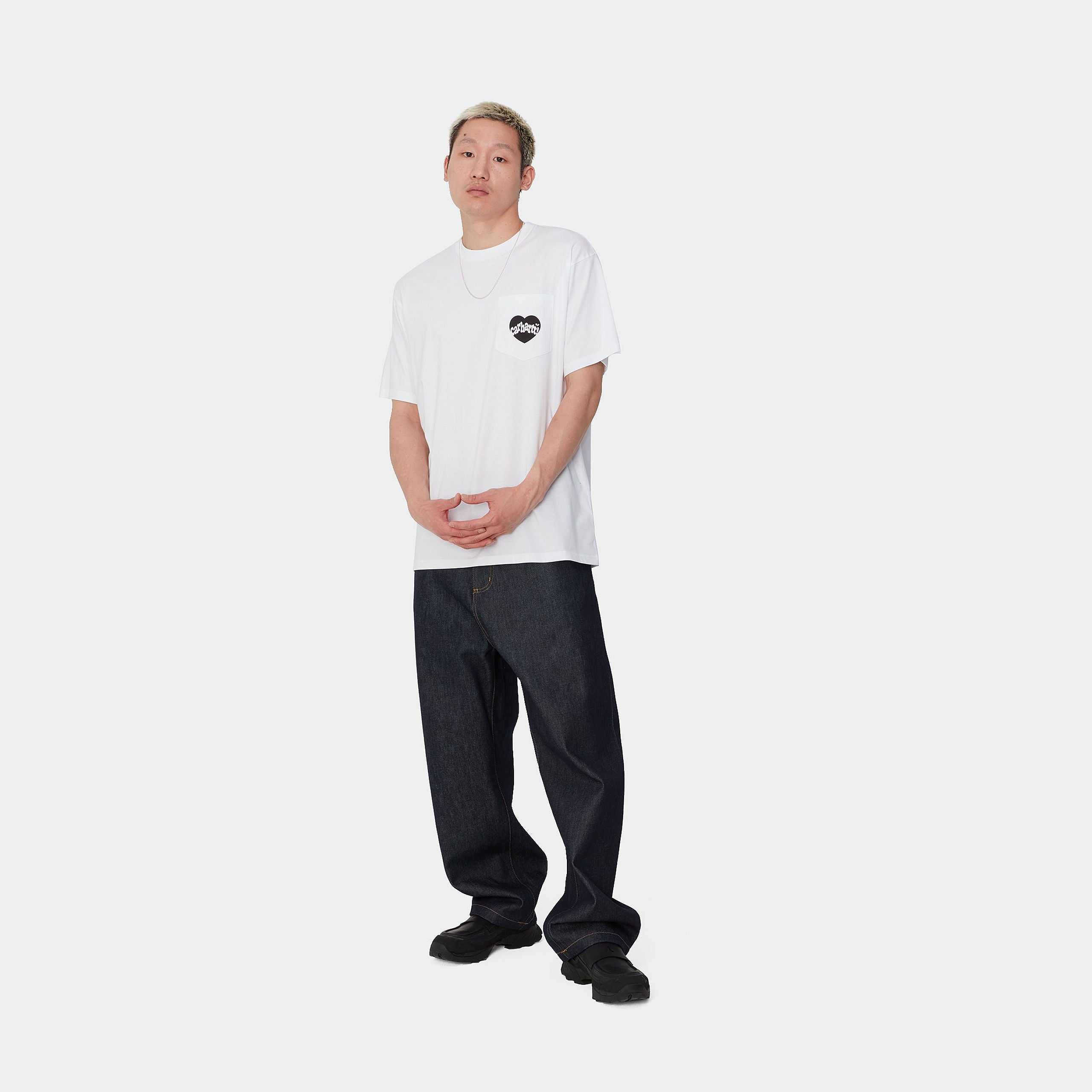 S/S AMOUR POCKET T-SHIRT - White / Black