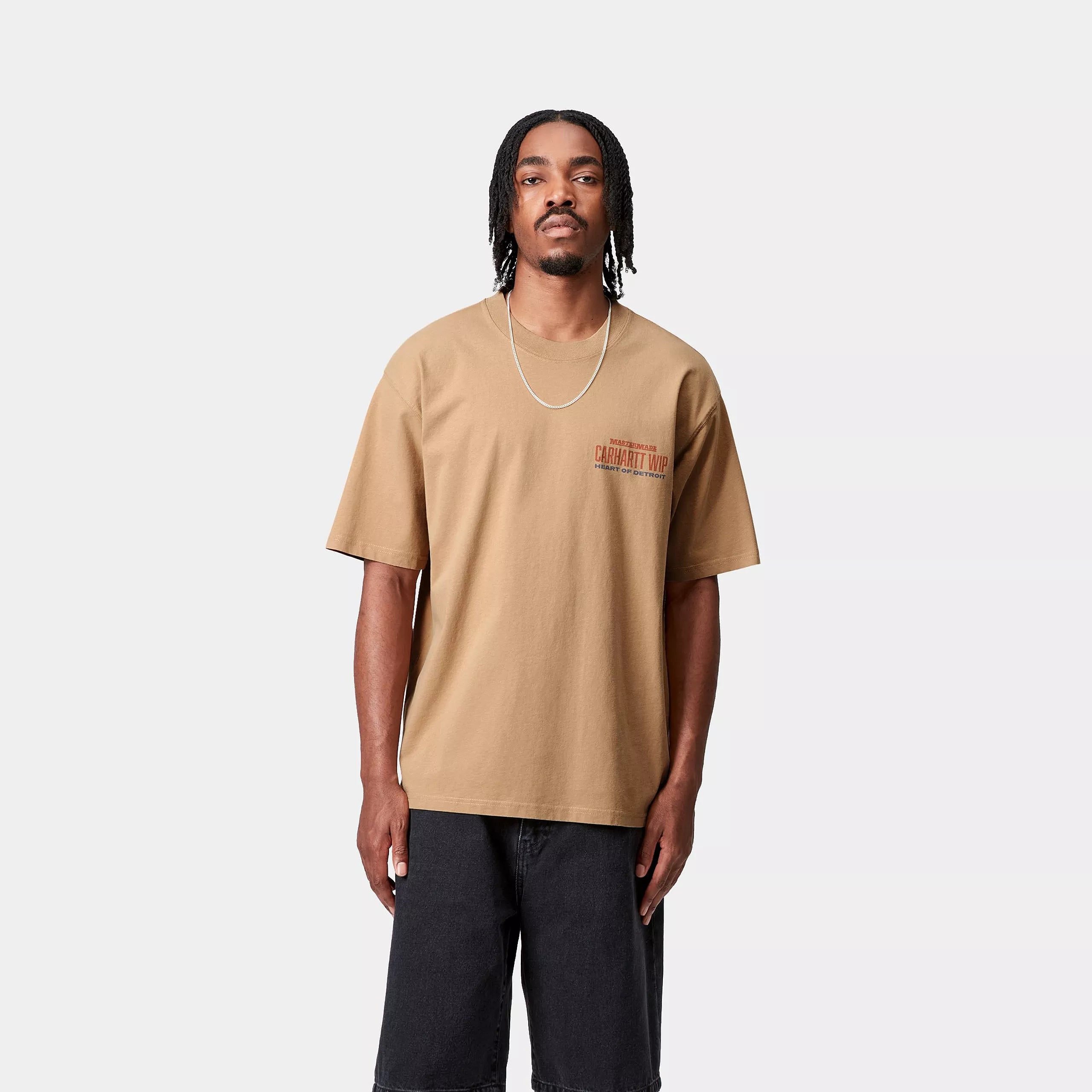 S/S ARCAN T-SHIRT  - Dusty H Brown (heavy stone wash)