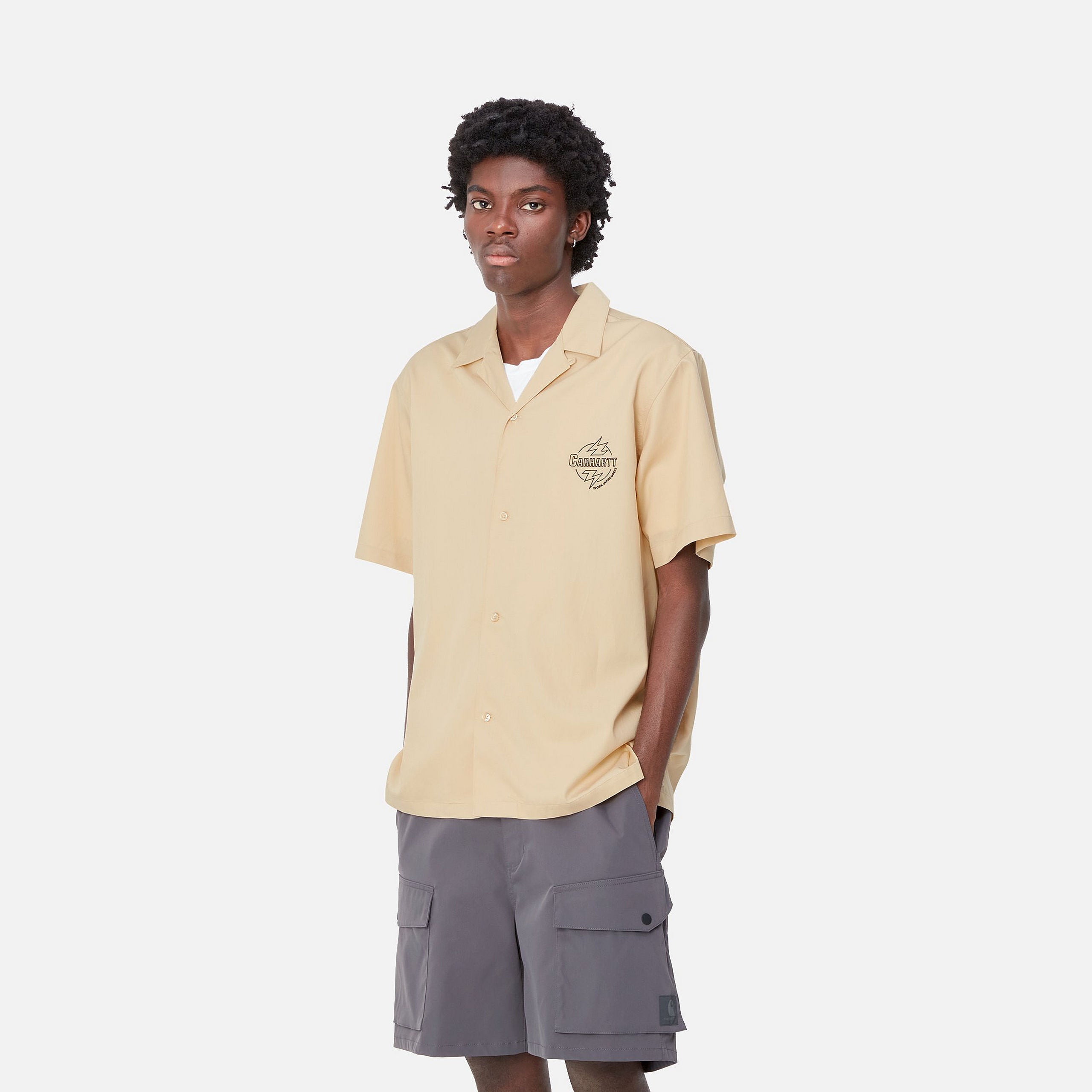 S/S BLAZE SHIRT - Cornsilk / Black 2