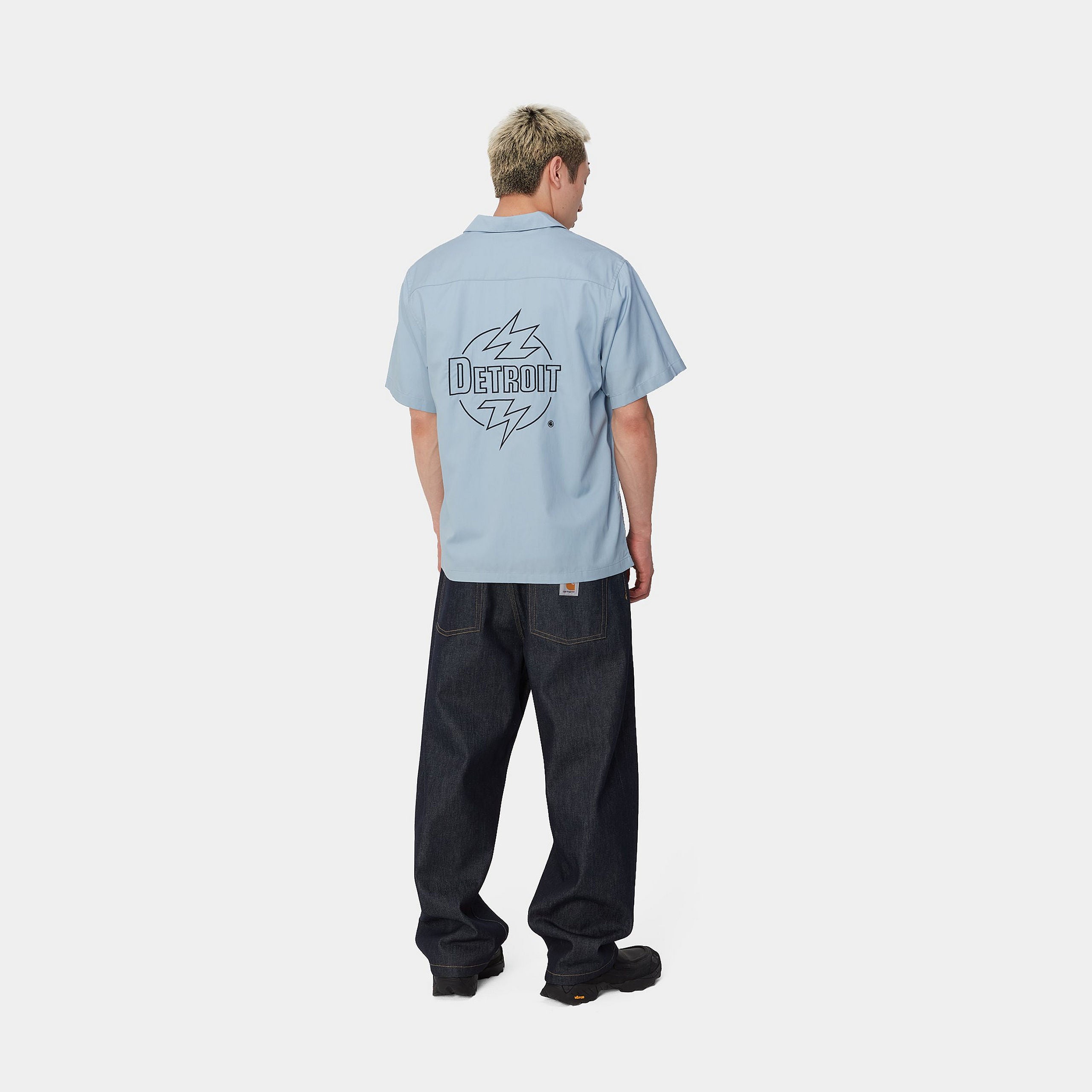 S/S BLAZE SHIRT - Misty Sky / Black 4