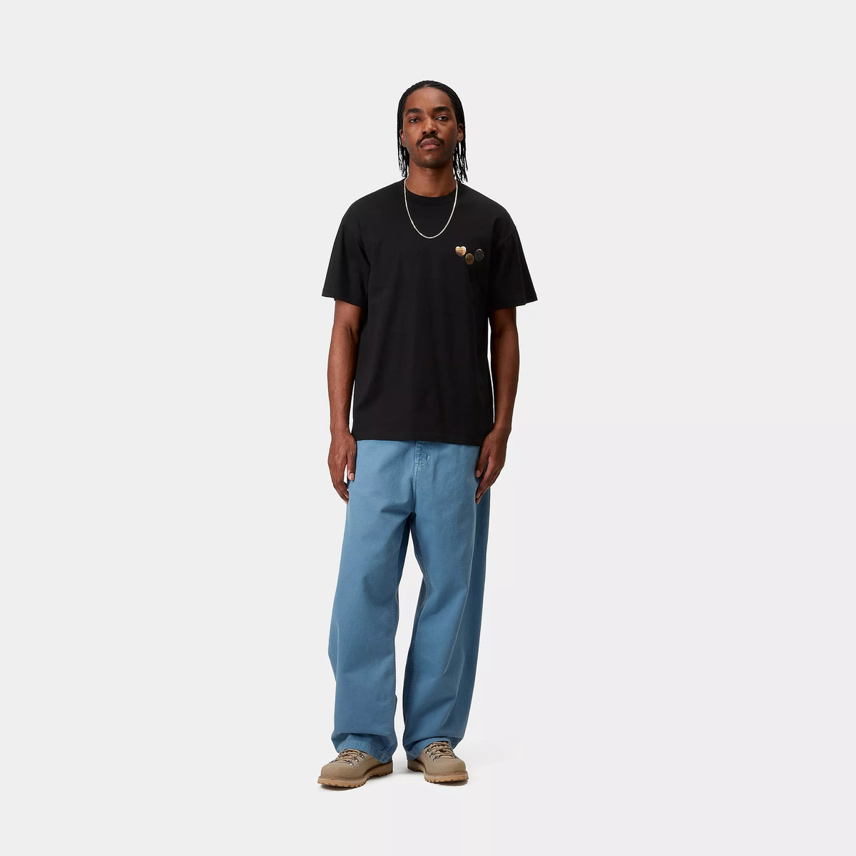 S/S BUTTON T-SHIRT - Black 4