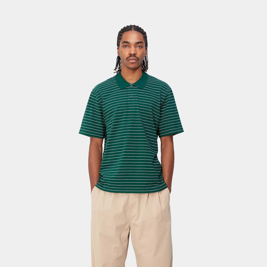 S/S CASON POLO - Cason Stripe, Chervil