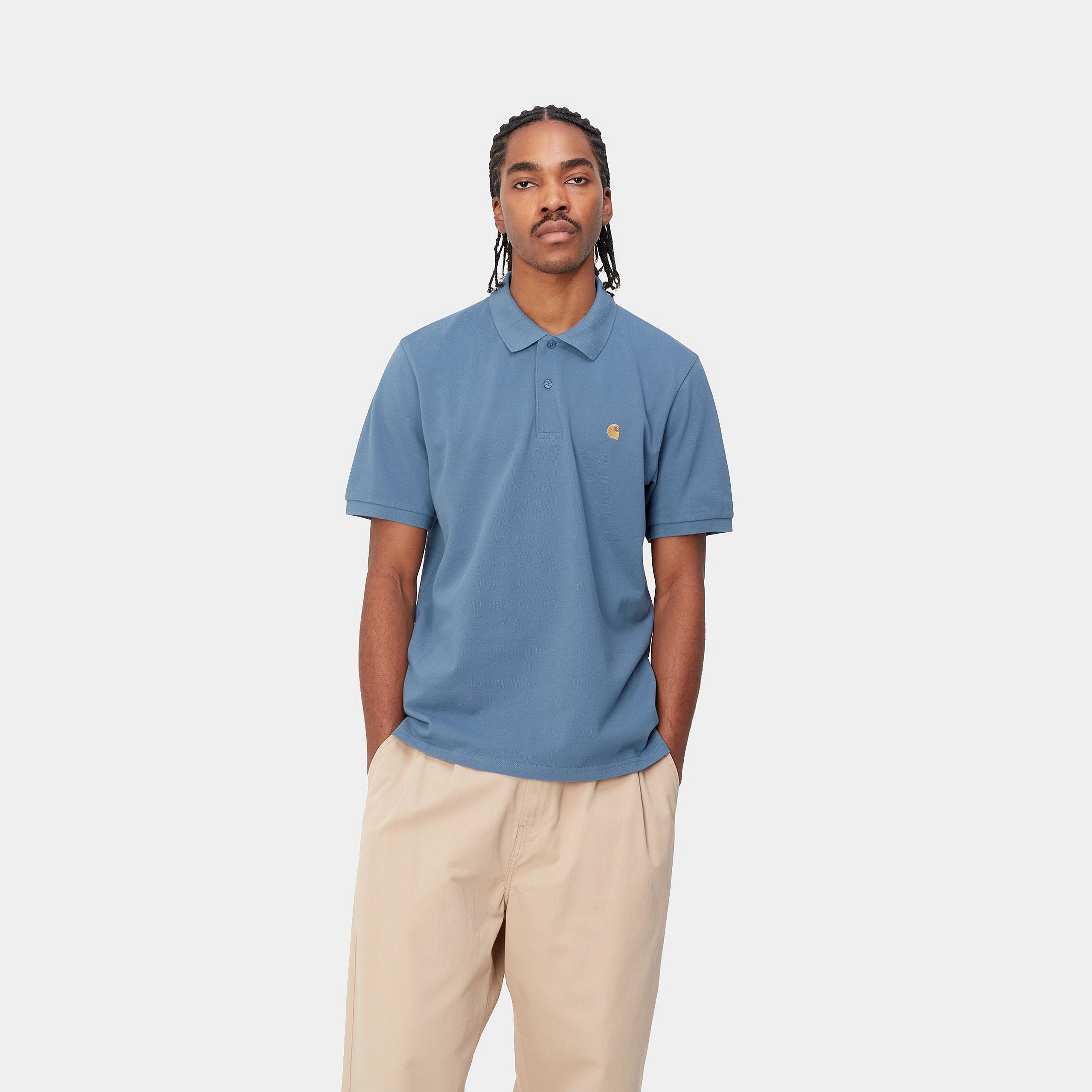 S/S CHASE PIQUE POLO - Sorrent / Gold