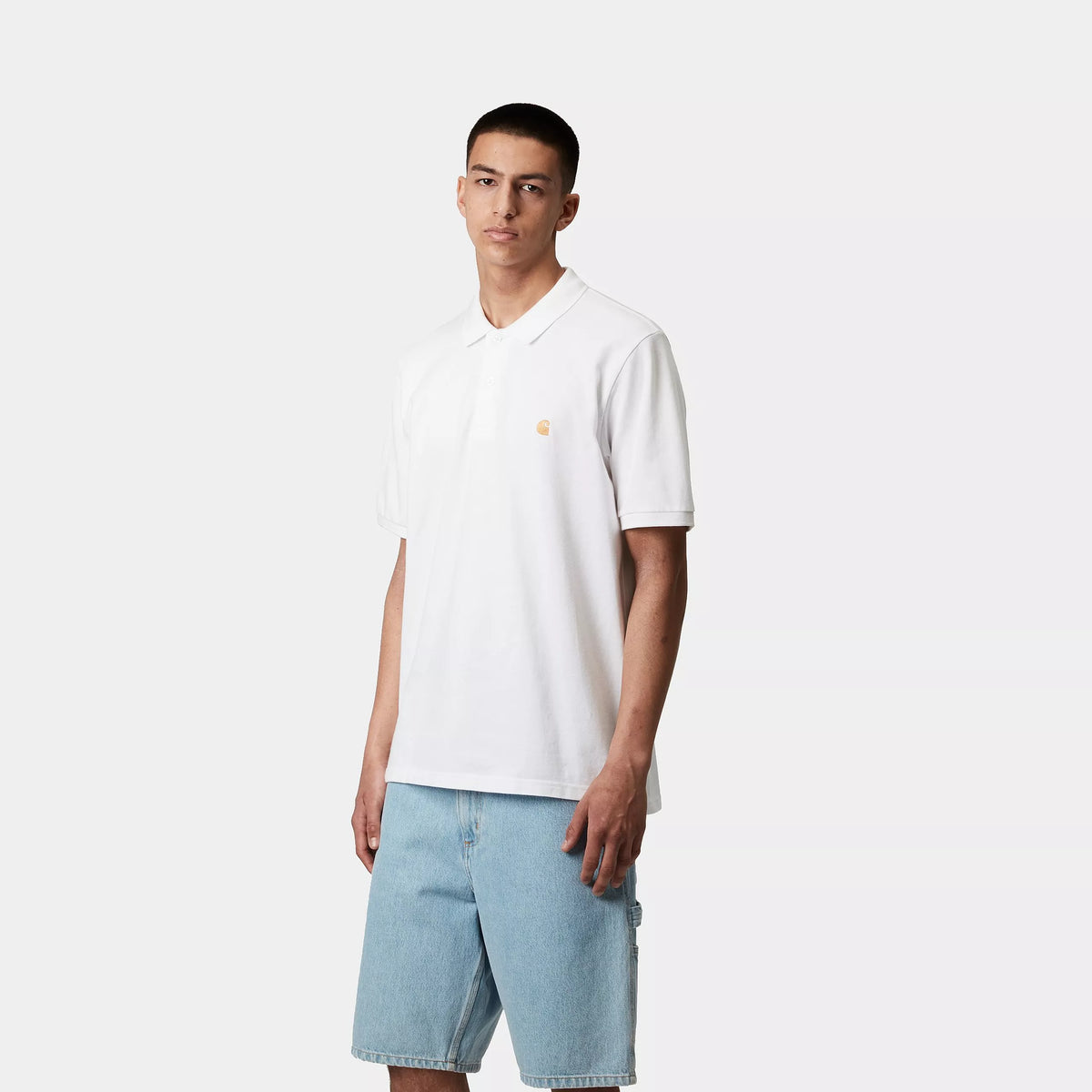 S/S CHASE PIQUE POLO - White / Gold 2