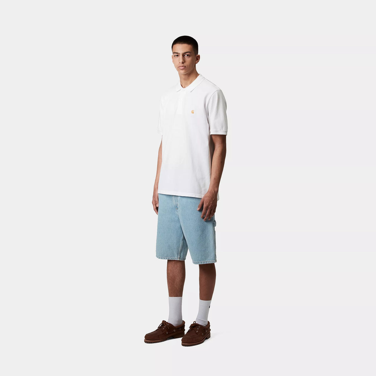 S/S CHASE PIQUE POLO - White / Gold 4