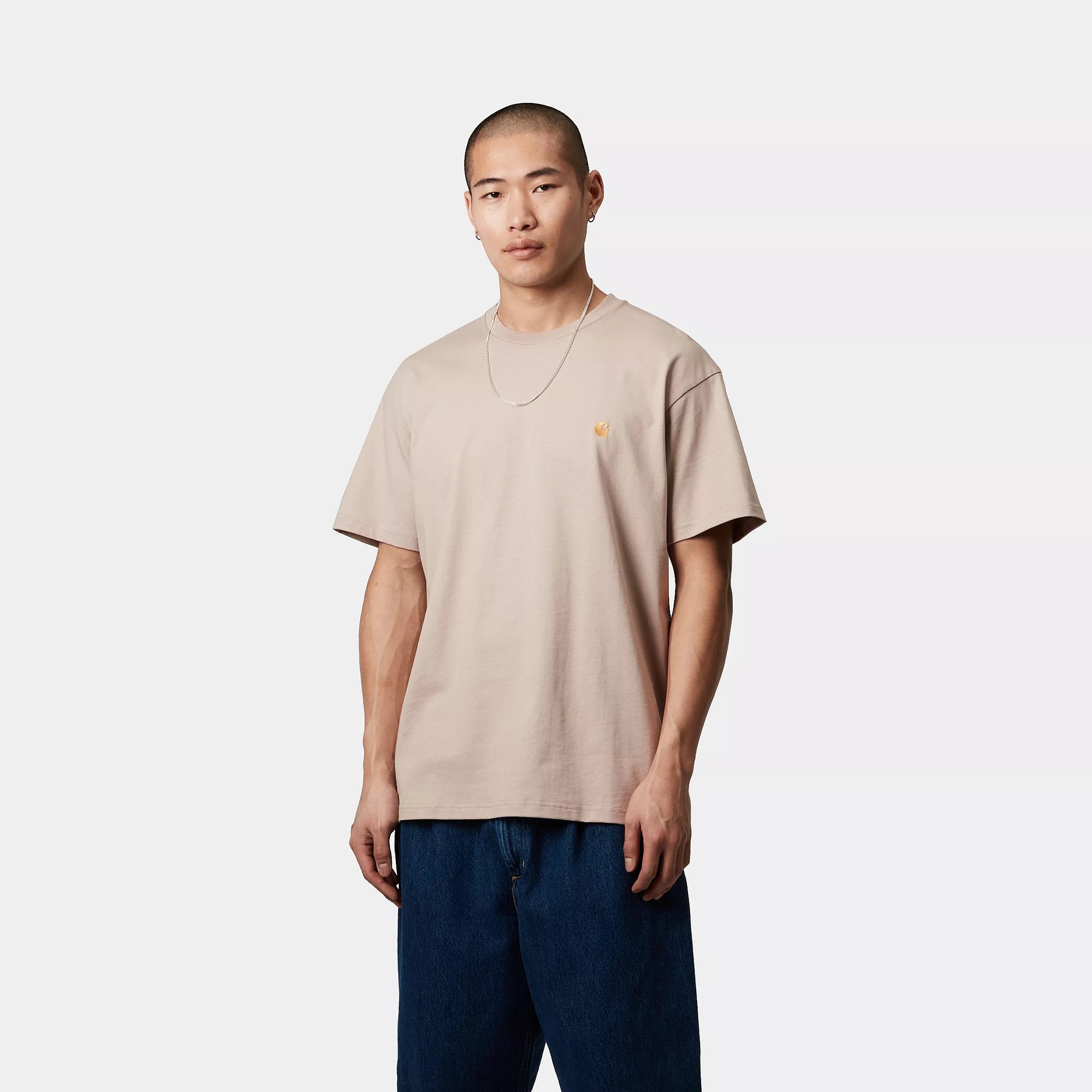 S/S CHASE T-SHIRT - Dusky Beige / Gold