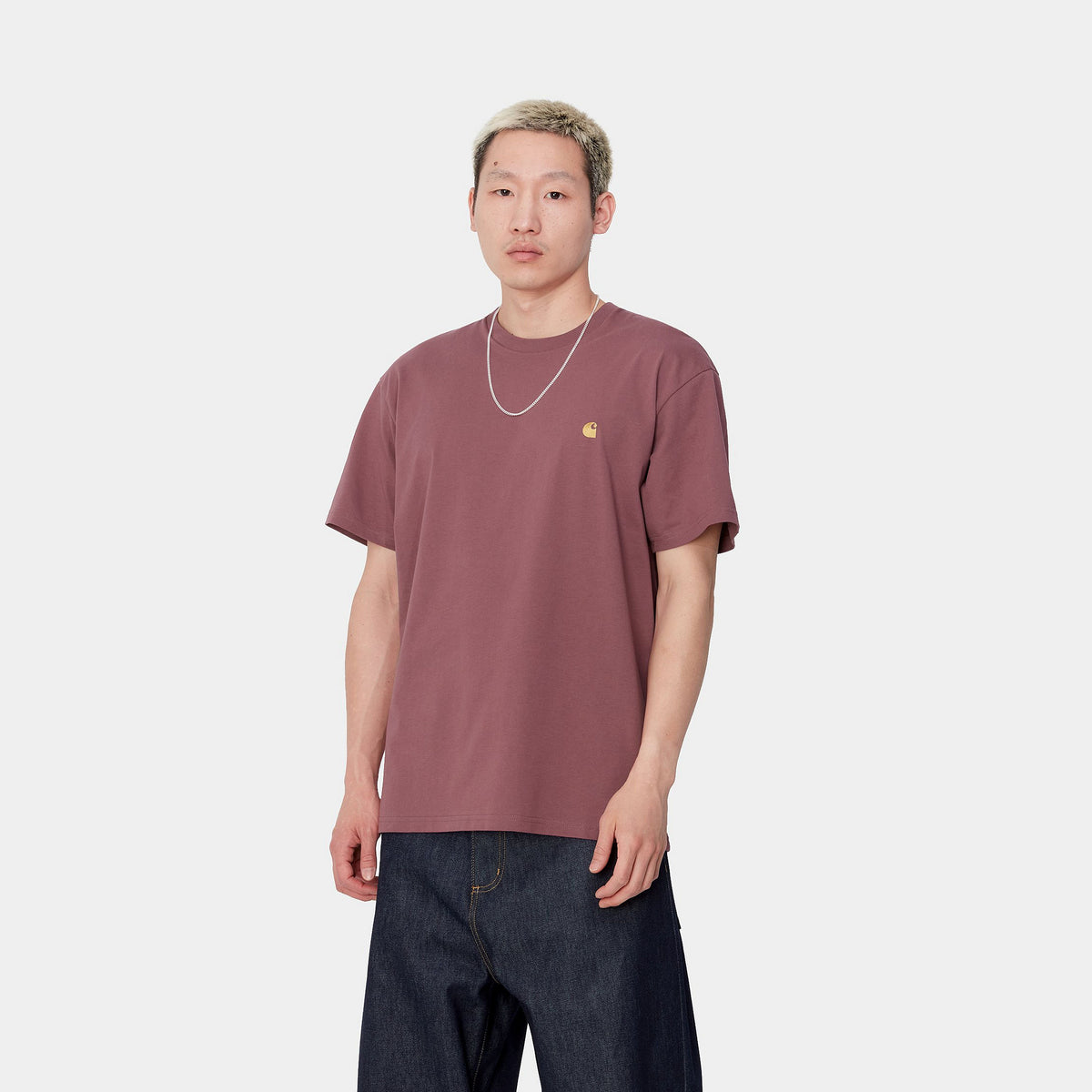 S/S CHASE T-SHIRT - Dusty Fuchsia / Gold 2