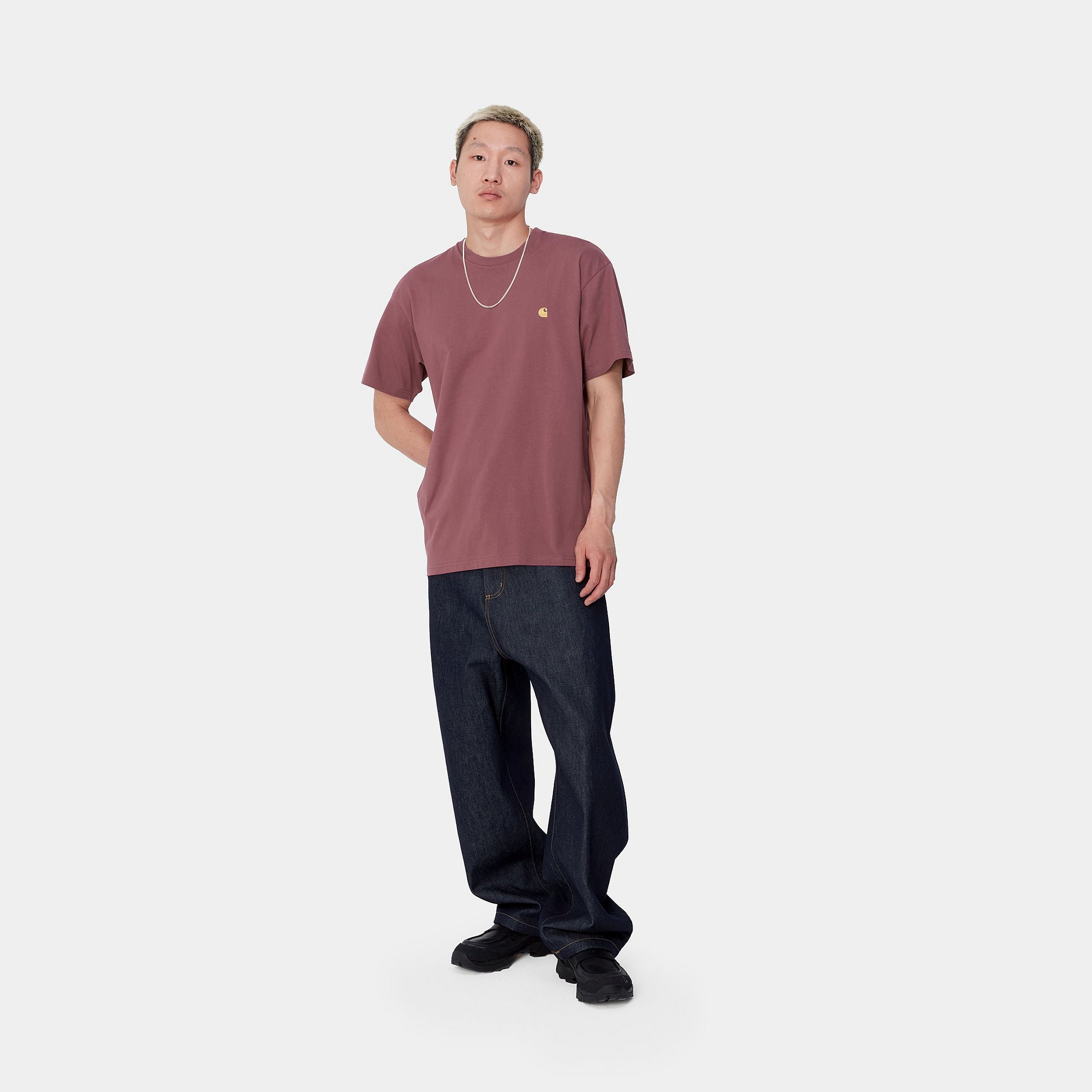 S/S CHASE T-SHIRT - Dusty Fuchsia / Gold 4