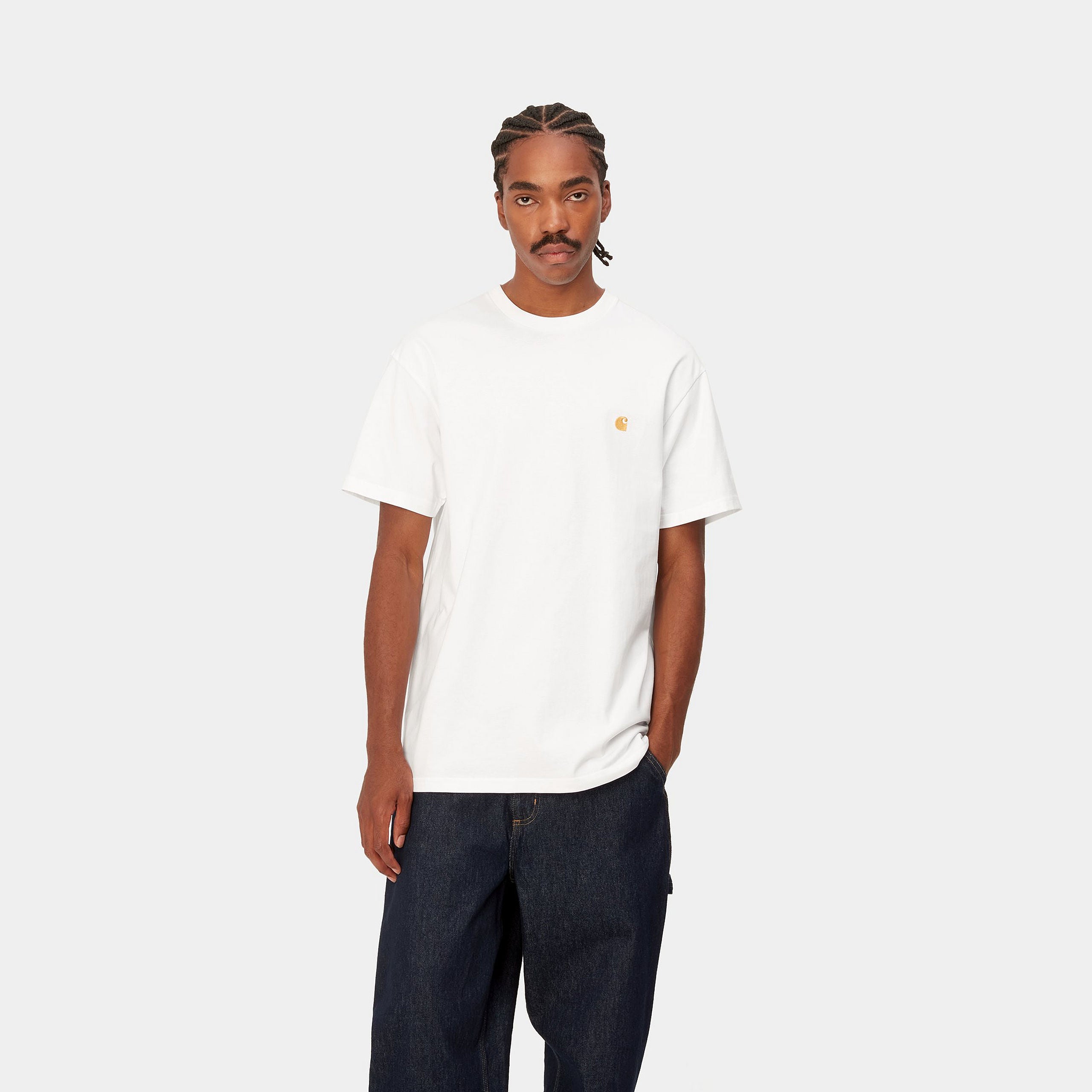 S/S CHASE T-SHIRT - White / Gold
