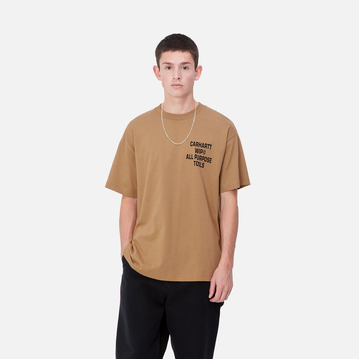 S/S CROSS SCREW T-SHIRT - Peanut 2