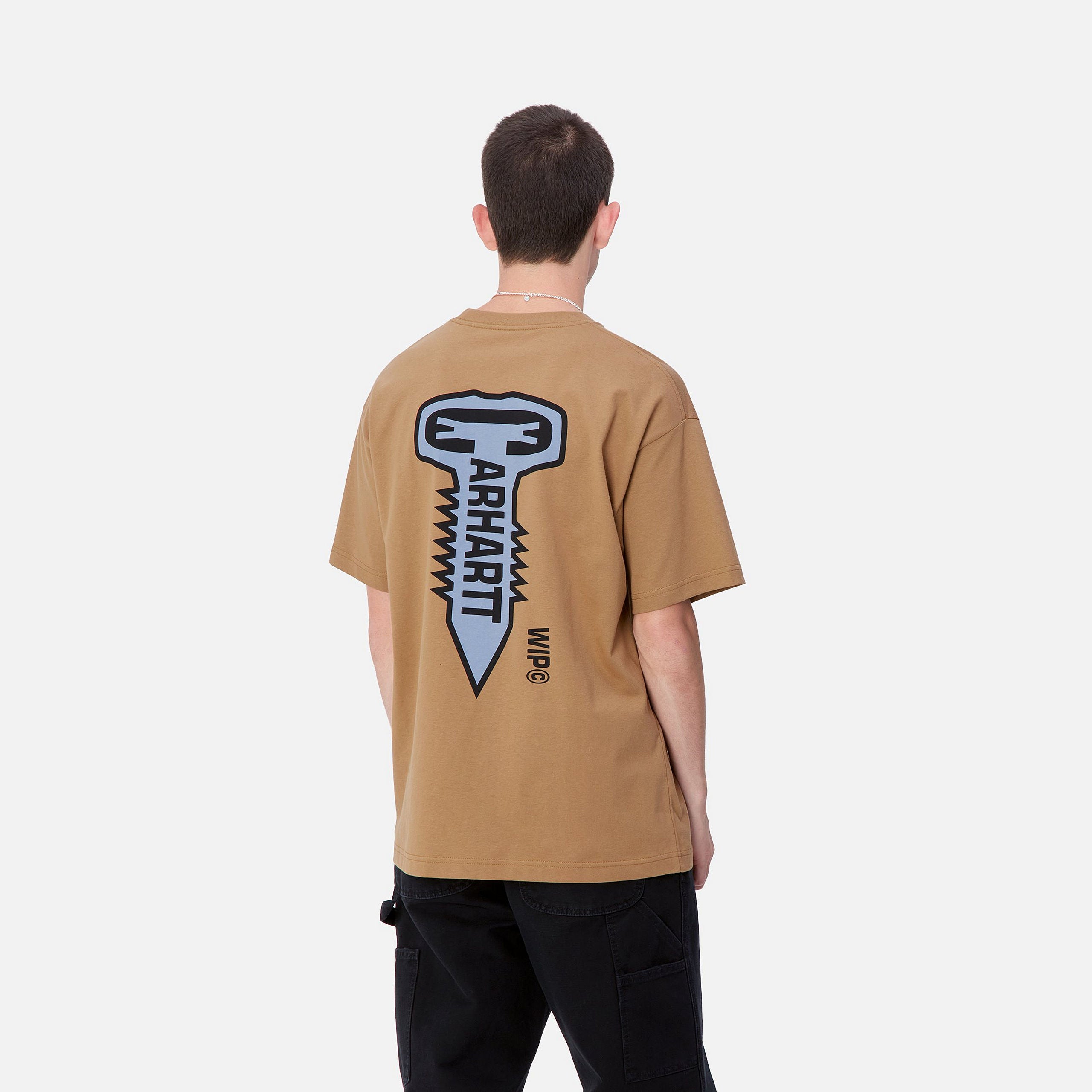 S/S CROSS SCREW T-SHIRT - Peanut