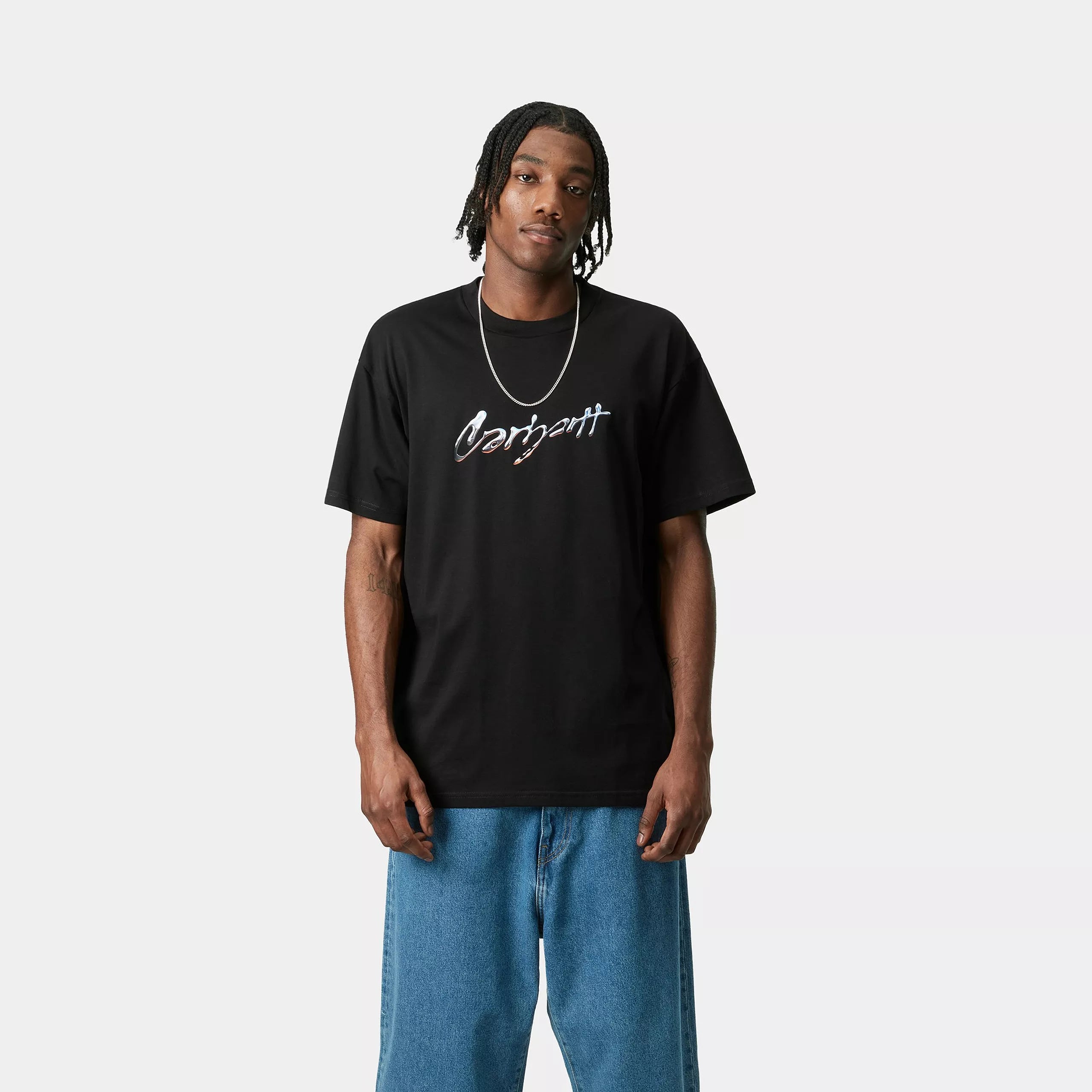 S/S DRIP SCRIPT T-SHIRT - Black