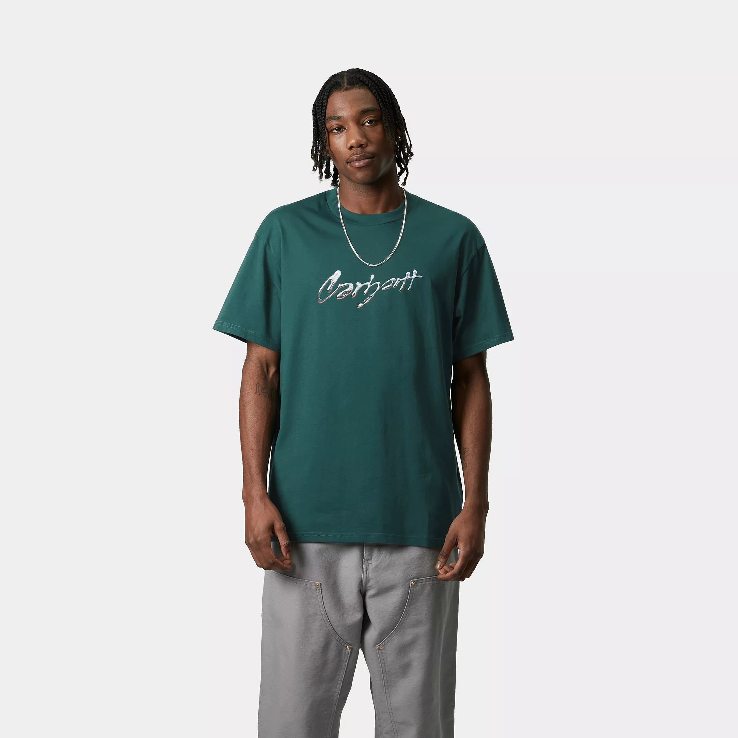 S/S DRIP SCRIPT T-SHIRT - Malachite 2