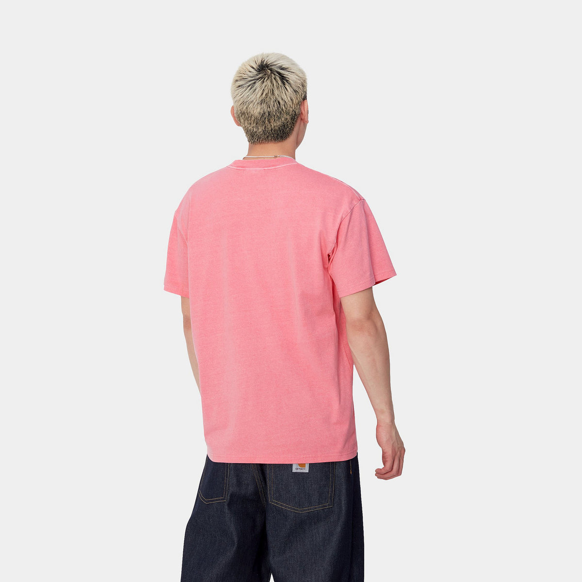 S/S DUSTER SCRIPT T-SHIRT - Charm Pink (garment dyed) 3