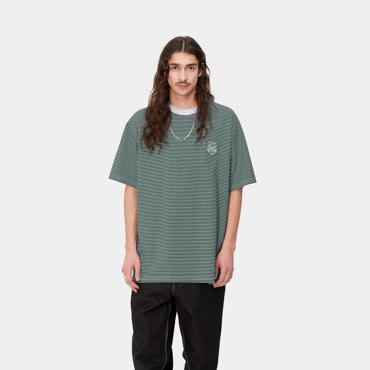 S/S FAIRLEY T-SHIRT - Fairley Stripe, Chervil / White 2