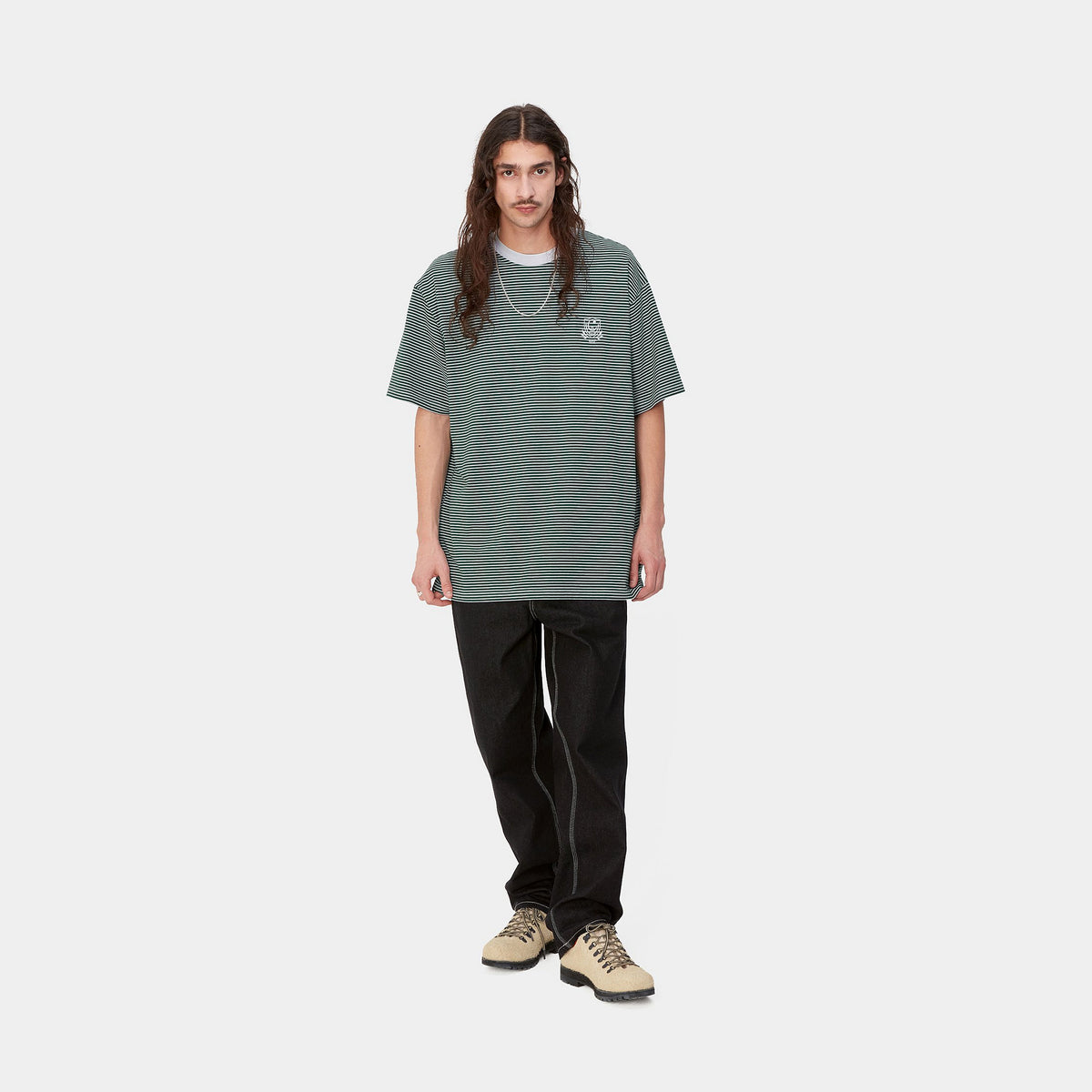 S/S FAIRLEY T-SHIRT - Fairley Stripe, Chervil / White 4