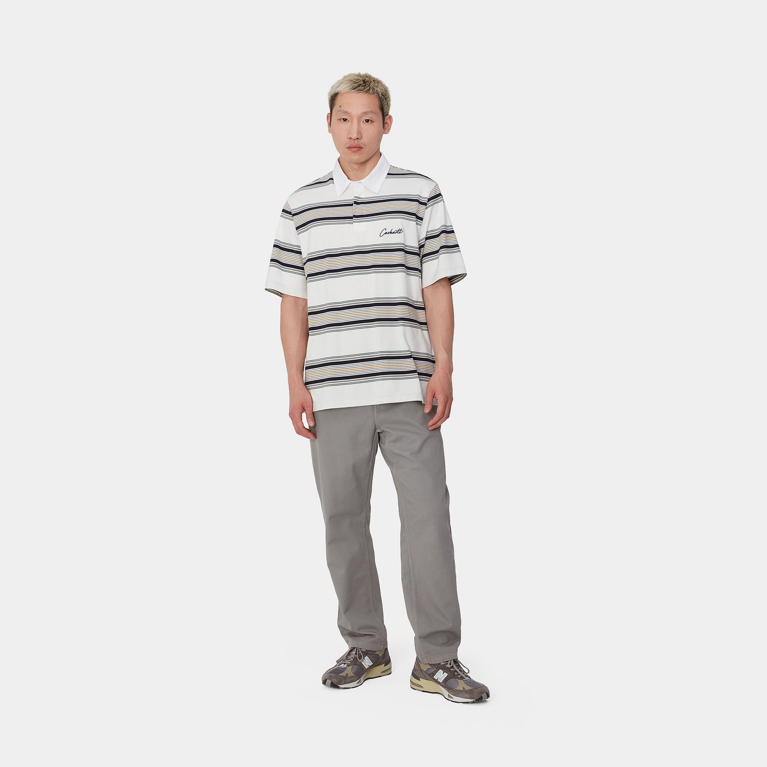 S/S GAINES RUGBY SHIRT - Gaines Stripe, Wax