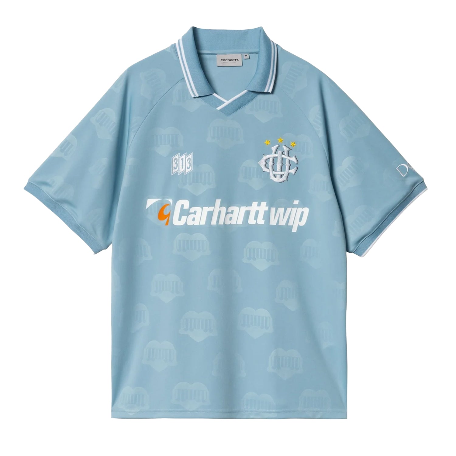 S/S HARTT’S FOOTBALL T-SHIRT - Heart Train Jacquard, Bluebird