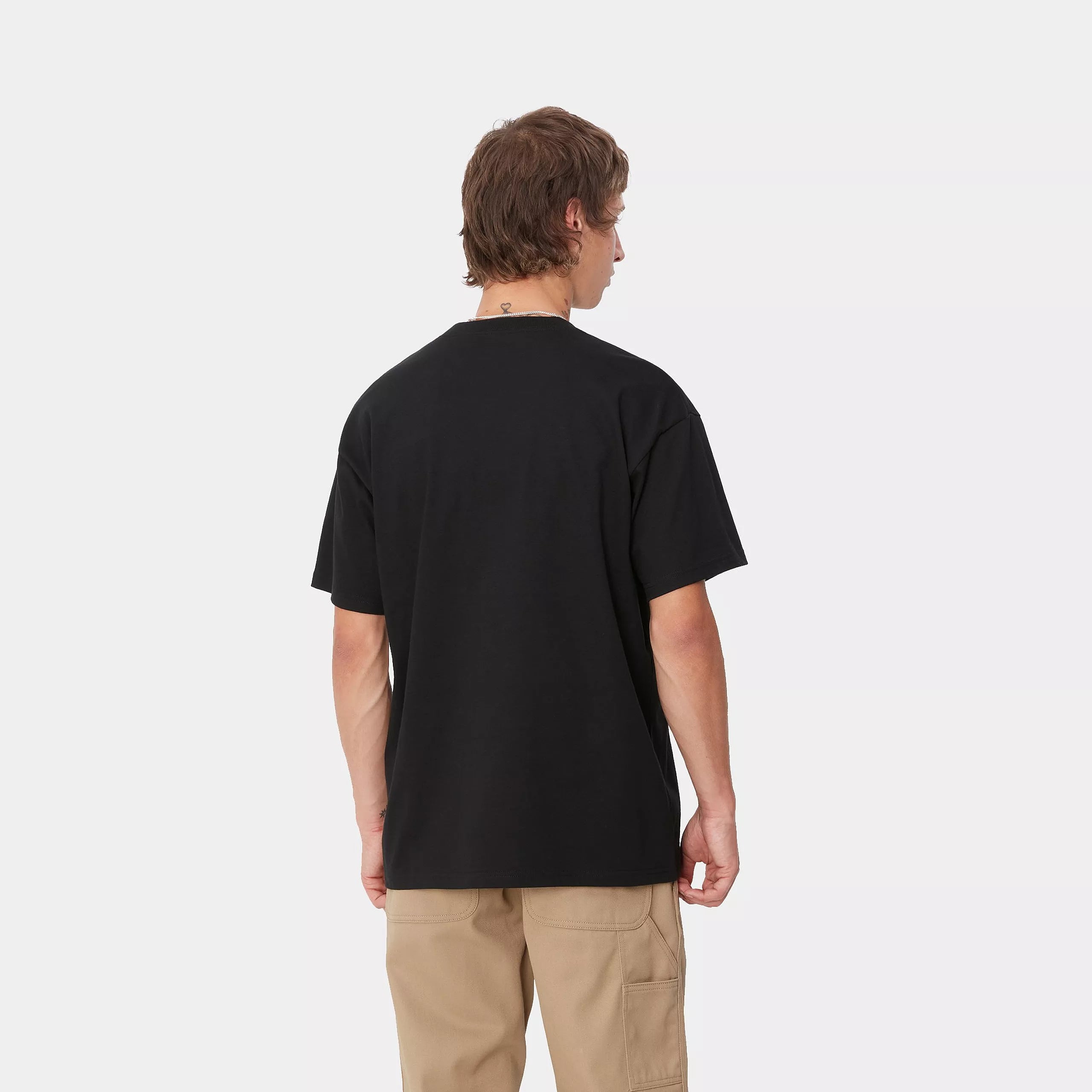 S/S HEART TRAIN POCKET T-SHIRT - Black