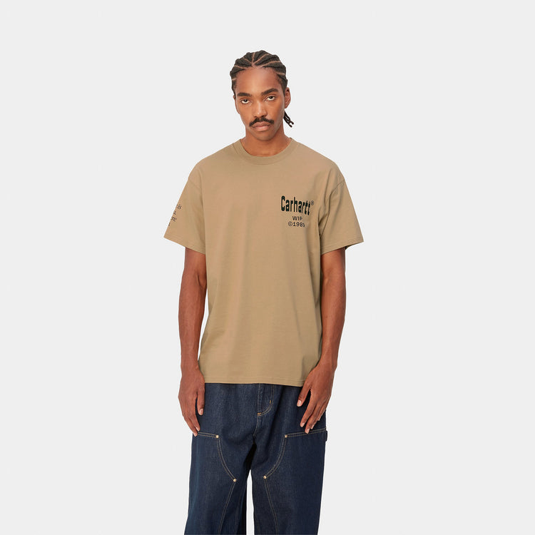 S/S HOME T-SHIRT - Dusty H Brown / Black