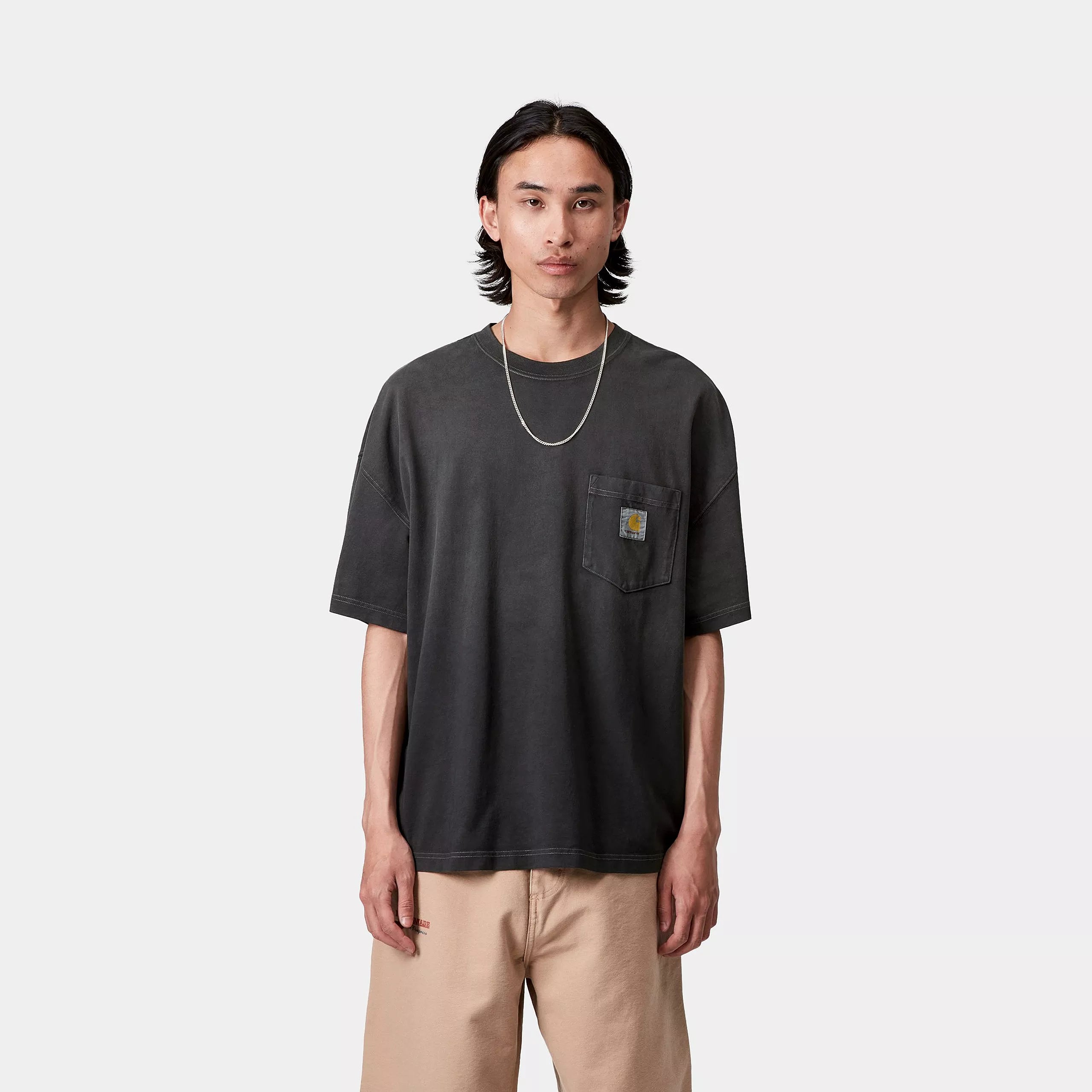 S/S HUDSON POCKET T-SHIRT - Black (chalk wash)