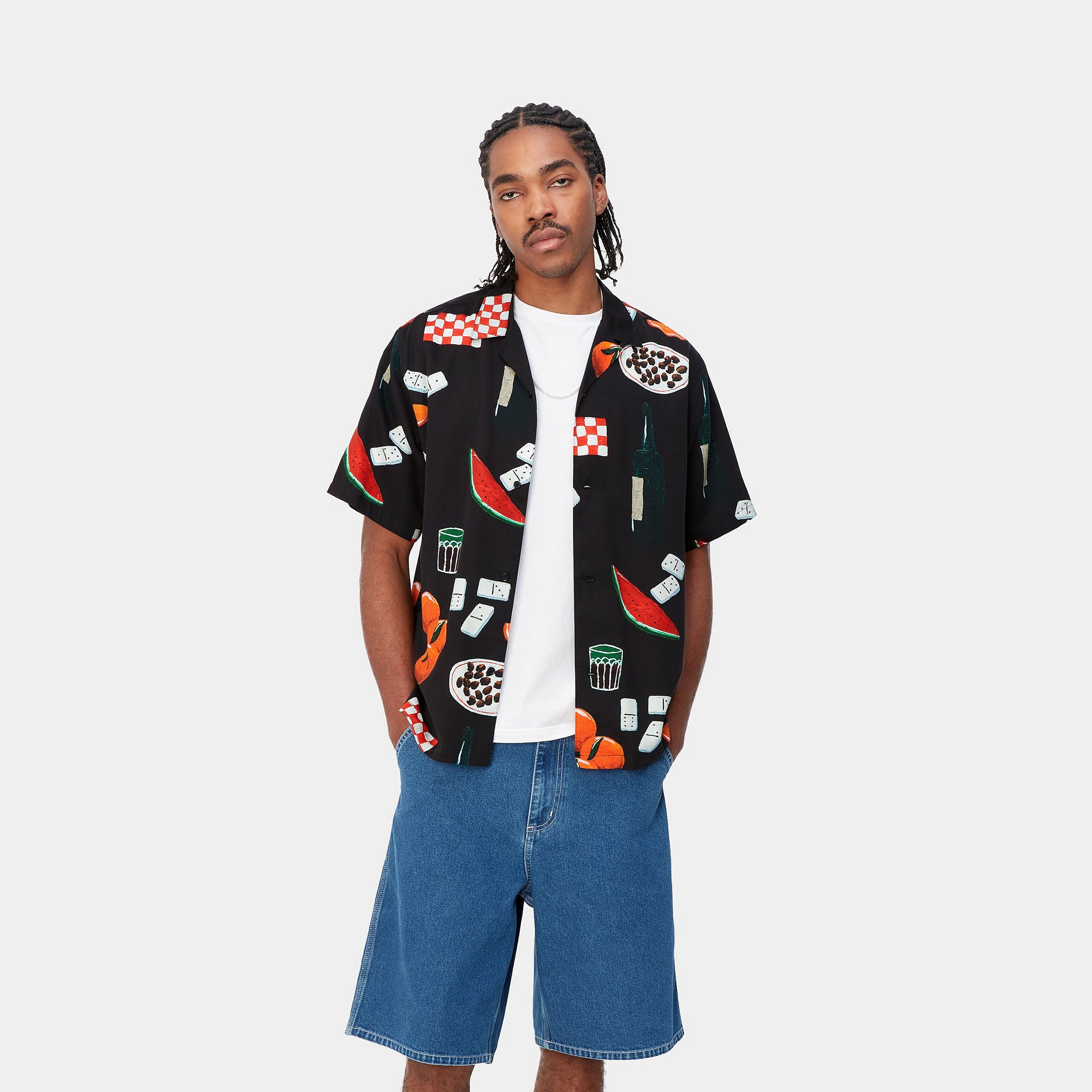 S/S ISIS MARIA DINNER SHIRT - Isis Maria Dinner AOP, Black 4