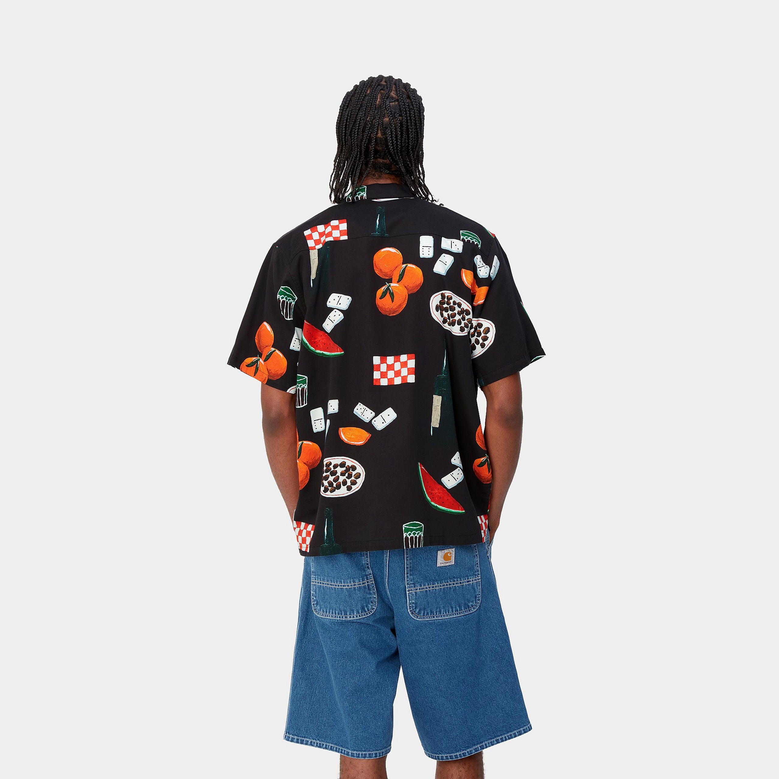 S/S ISIS MARIA DINNER SHIRT - Isis Maria Dinner AOP, Black 3