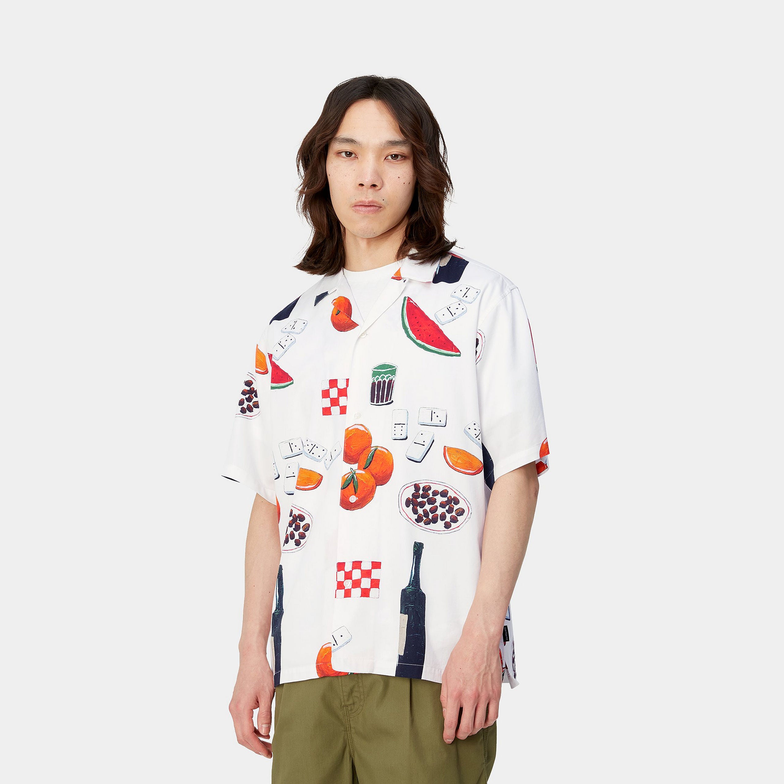 S/S ISIS MARIA DINNER SHIRT - Isis Maria Dinner AOP, White