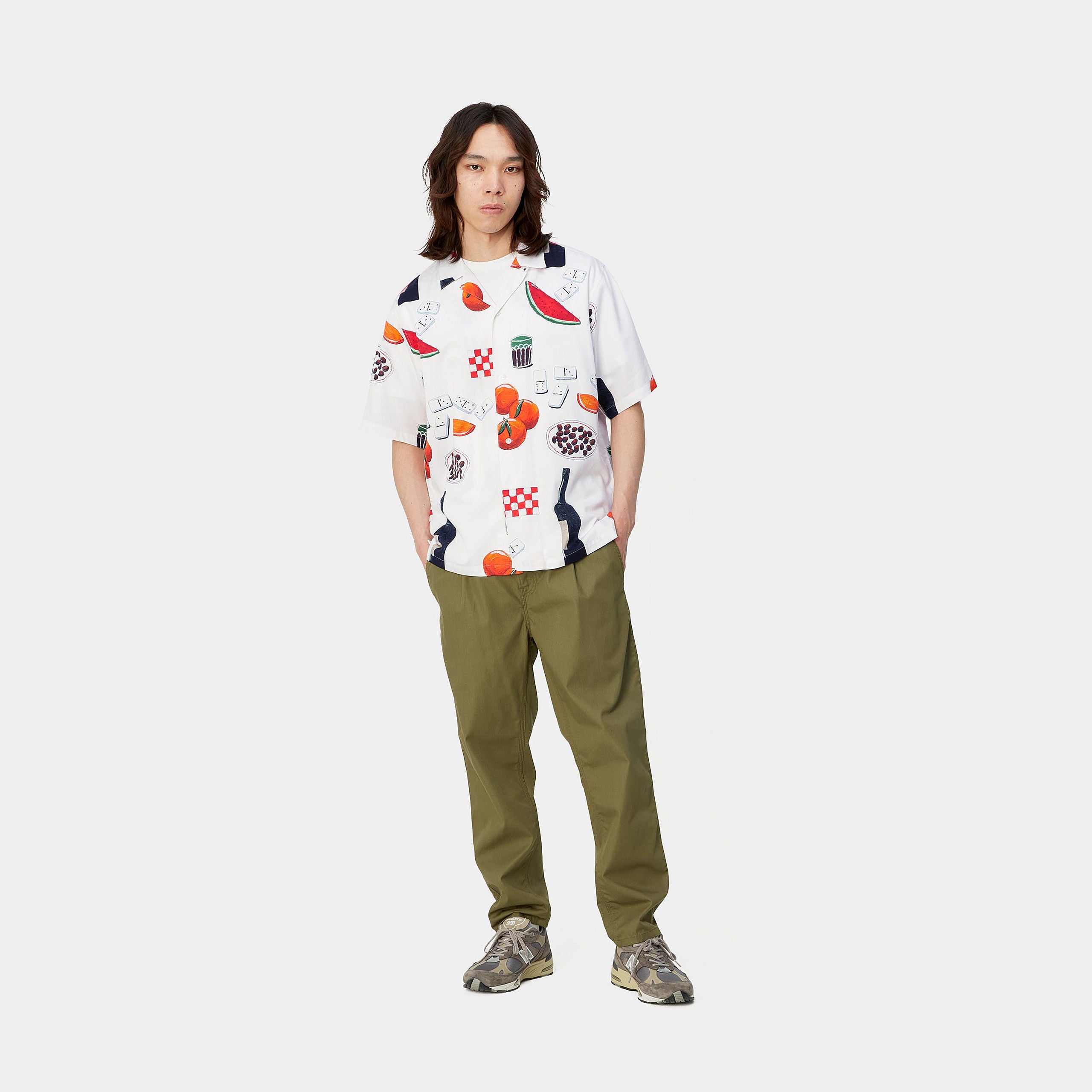 S/S ISIS MARIA DINNER SHIRT - Isis Maria Dinner AOP, White 4