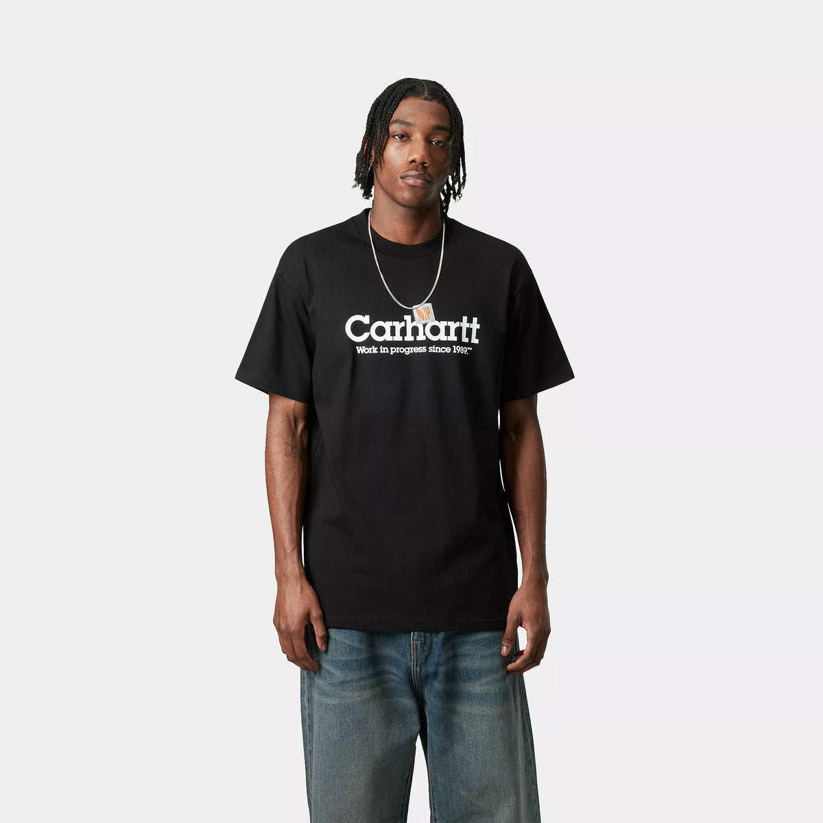 S/S LABEL SCRIPT T-SHIRT - Black 2