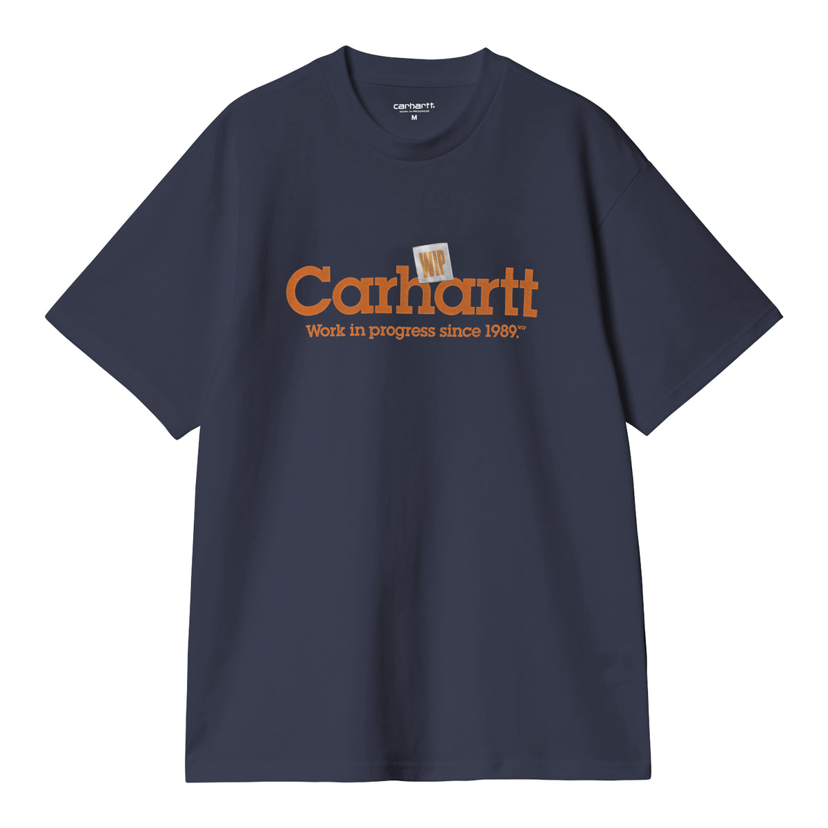 S/S LABEL SCRIPT T-SHIRT - Blue 1