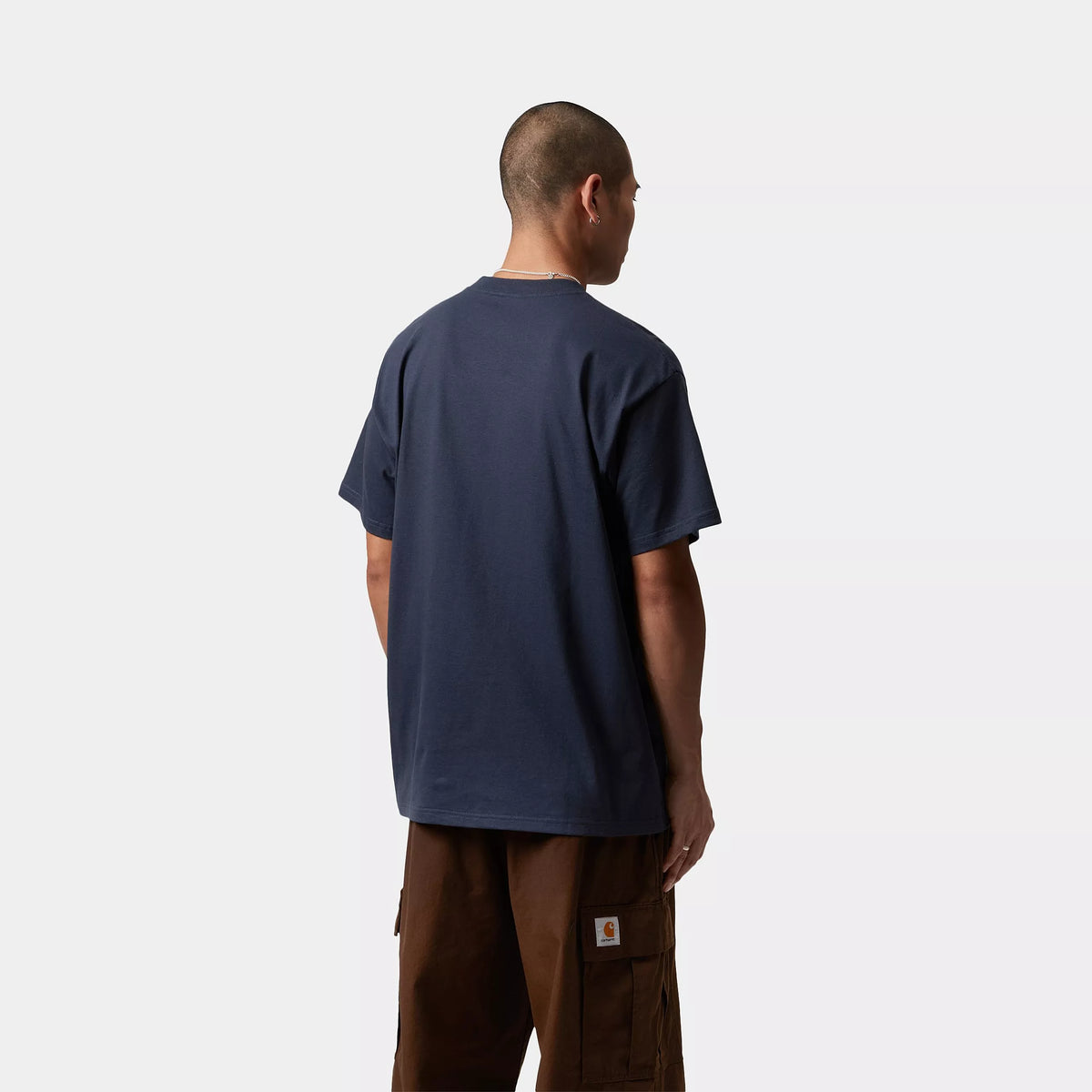 S/S LABEL SCRIPT T-SHIRT - Blue 3