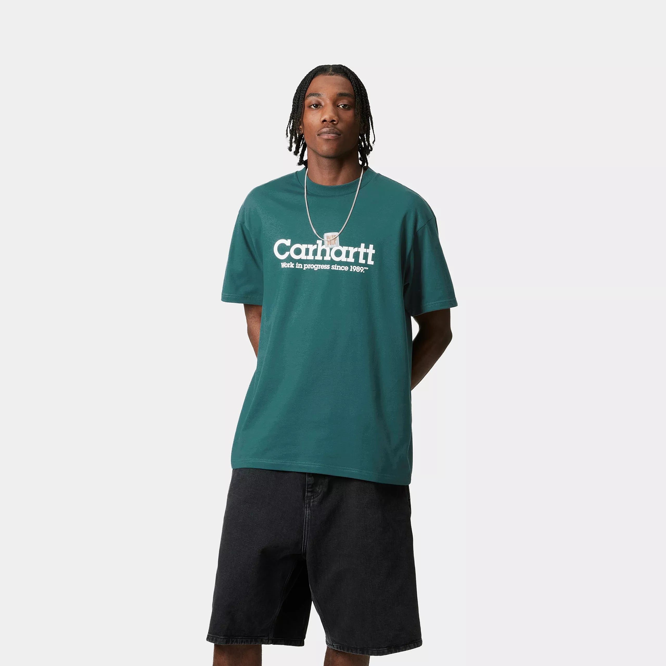 S/S LABEL SCRIPT T-SHIRT - Malachite