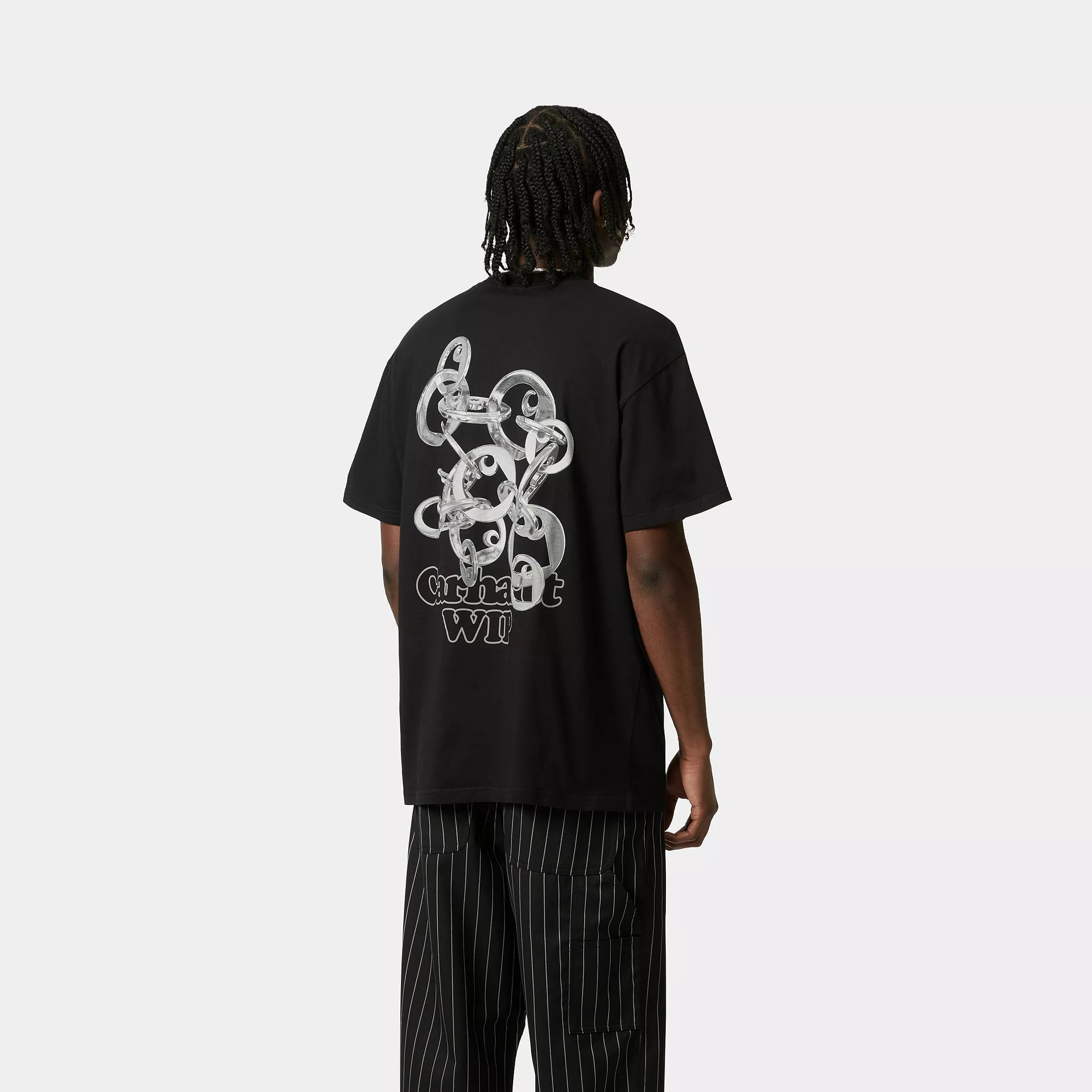 S/S LINKED CHARMS T-SHIRT - Black / Silver 3