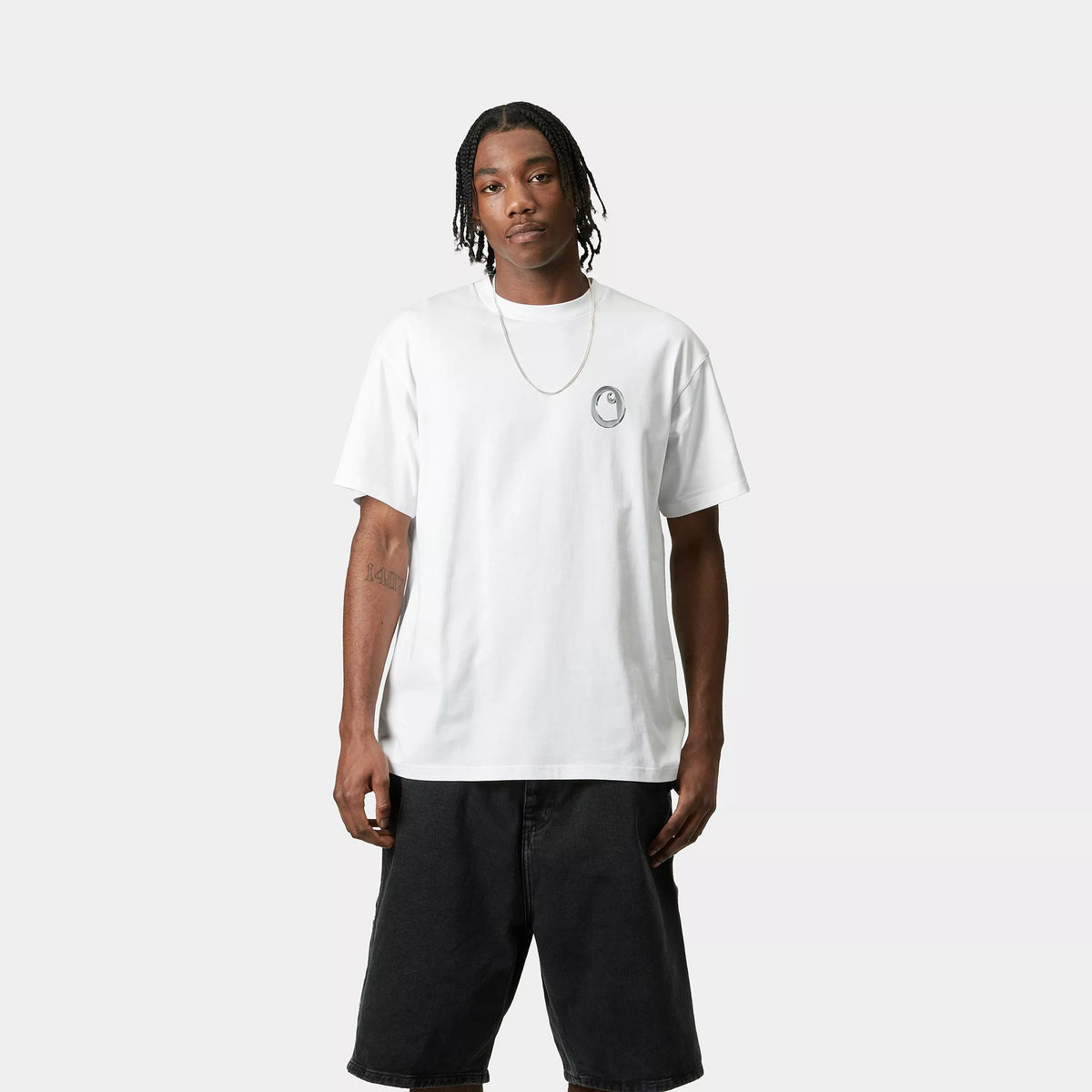 S/S LINKED CHARMS T-SHIRT - White / Silver 2