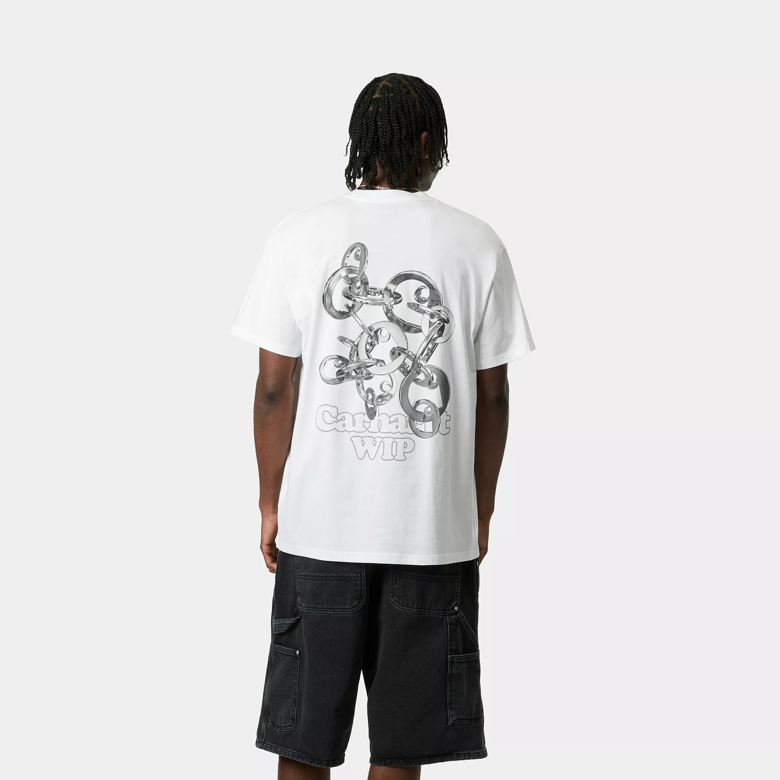 S/S LINKED CHARMS T-SHIRT - White / Silver