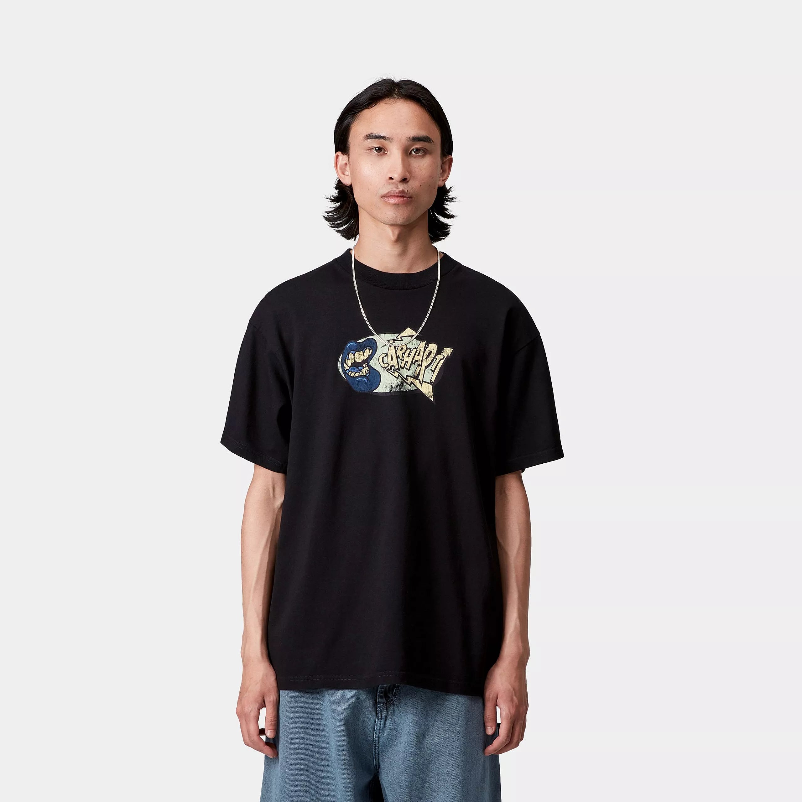 S/S LOUDER T-SHIRT  - Black (heavy enzyme wash)