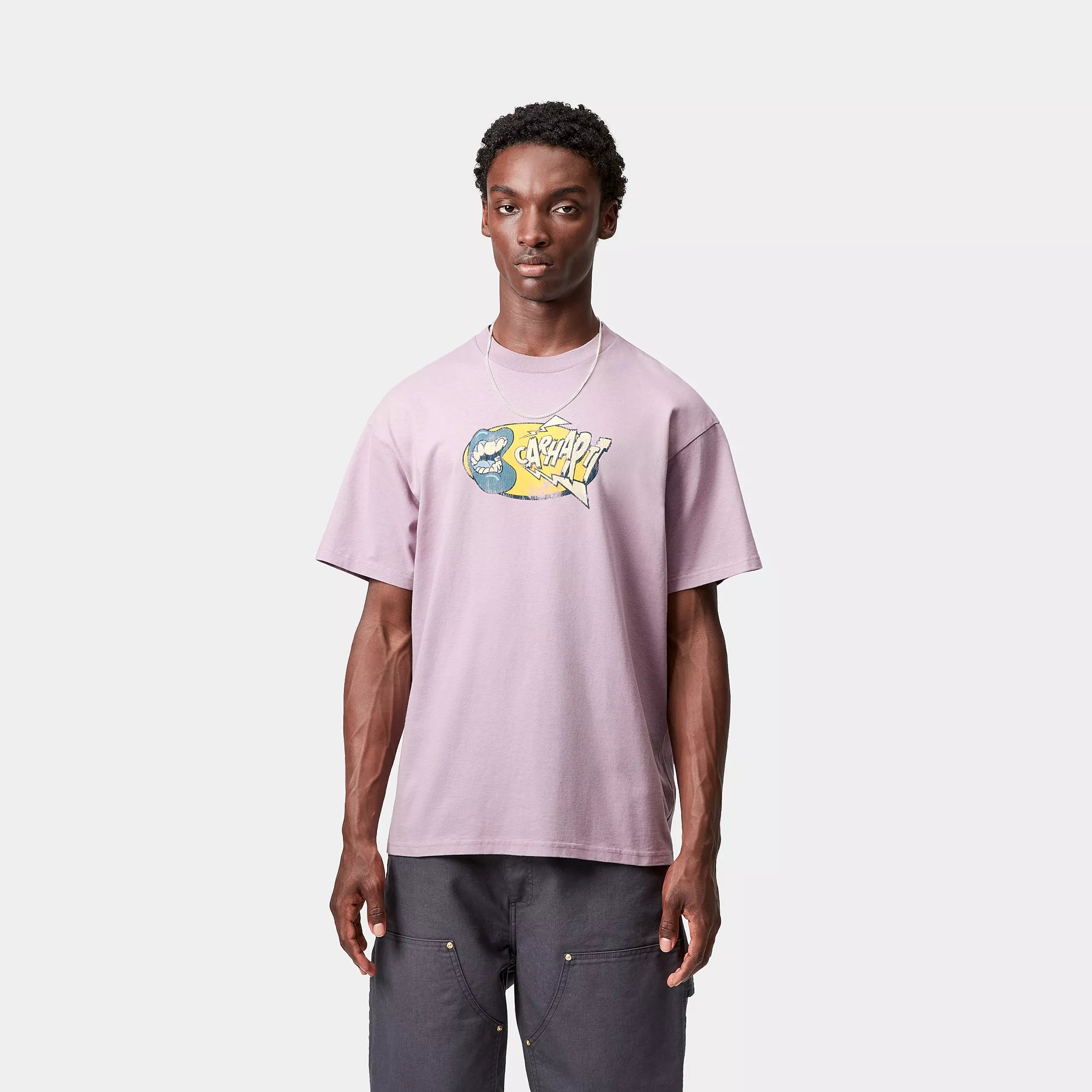 S/S LOUDER T-SHIRT  - Pink Fog (heavy enzyme wash)