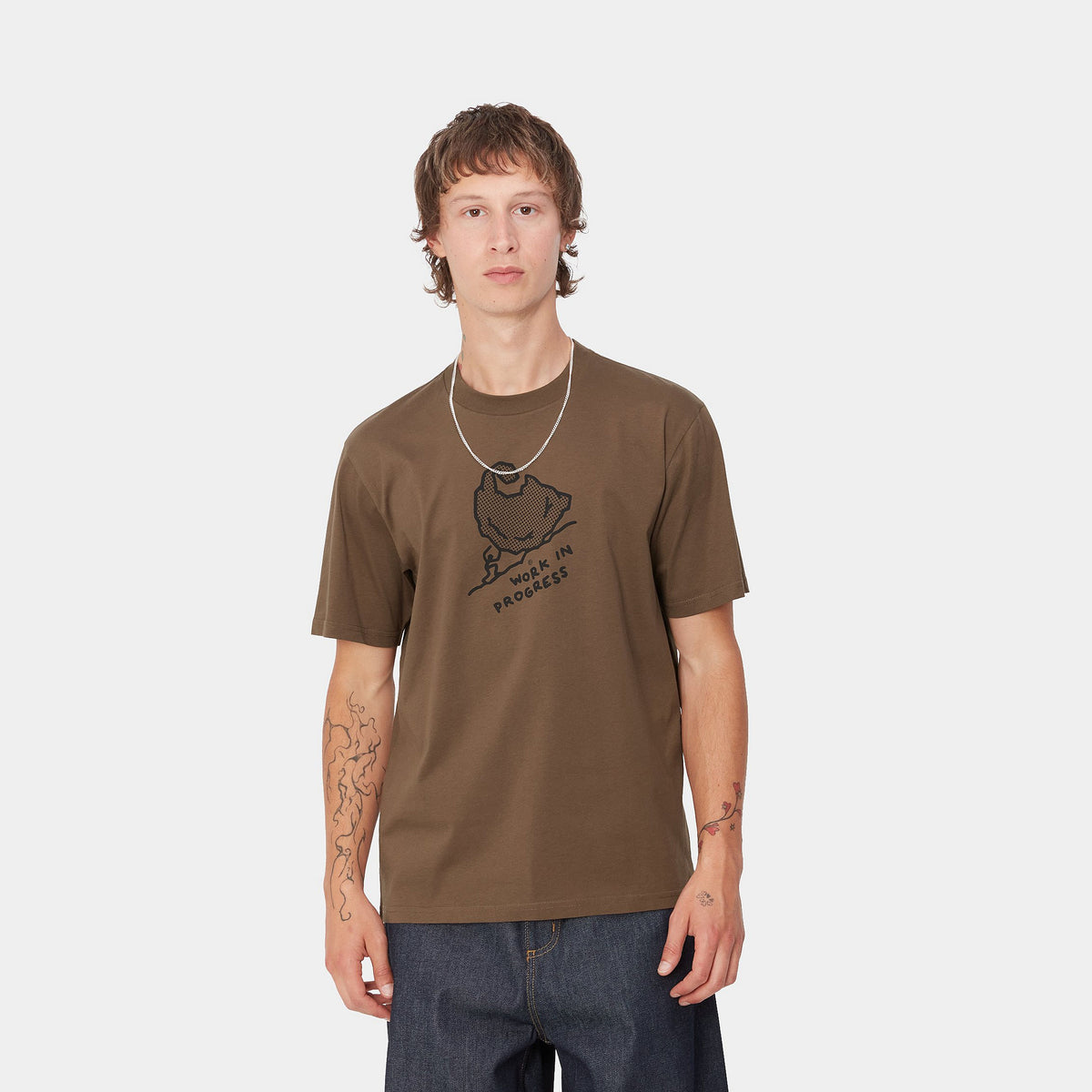 S/S MOVE ON UP T-SHIRT - Chocolate / Black 2