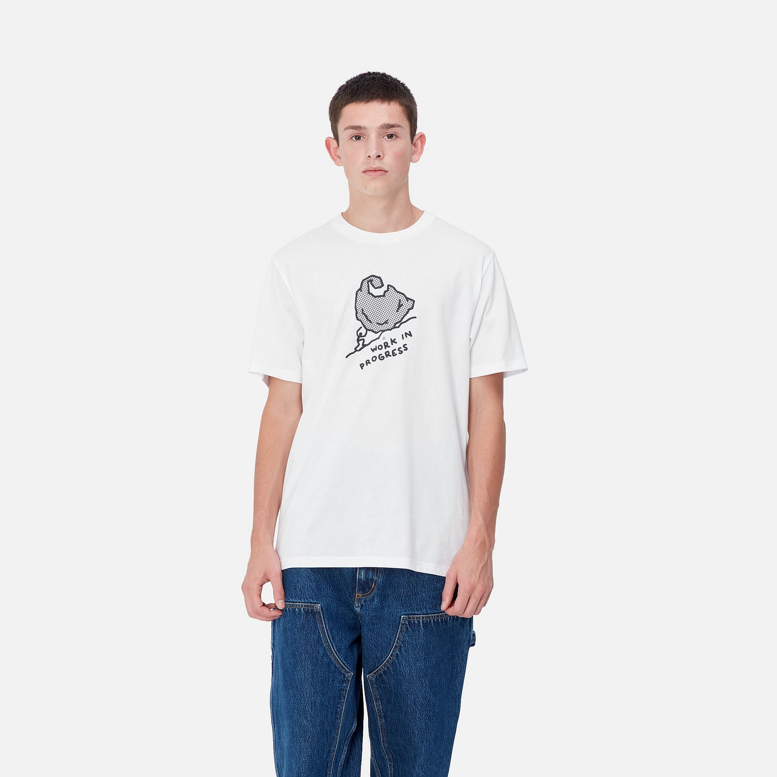 S/S MOVE ON UP T-SHIRT - White / Black