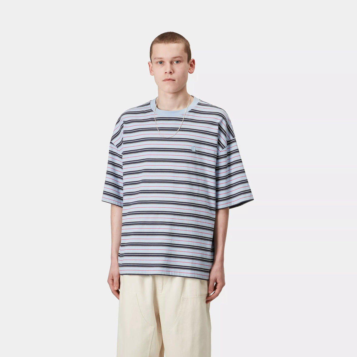 S/S NATHAN T-SHIRT - Nathan Stripe, Air Sky 2