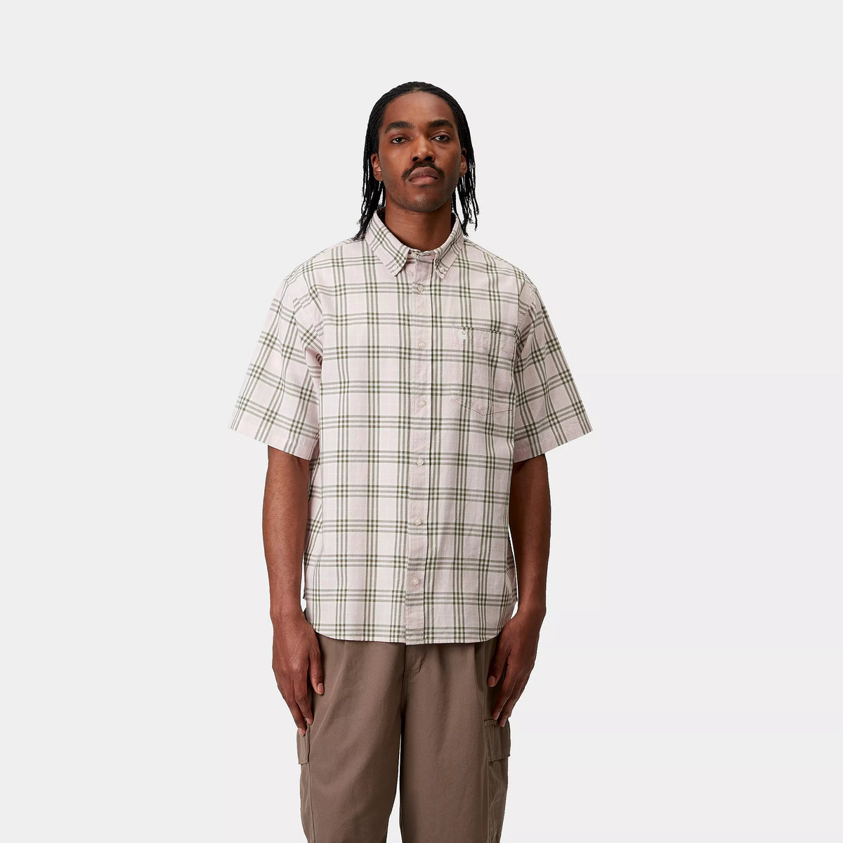 S/S NIVEN SHIRT - Niven Check, Air Pink / Wax 2