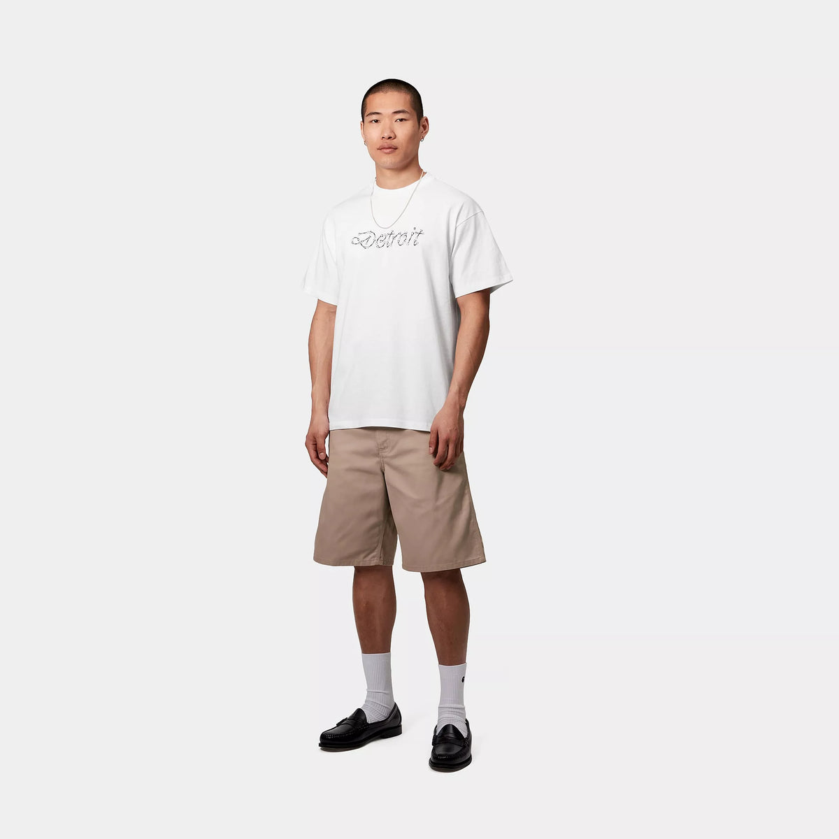 S/S PEACE AND WORK T-SHIRT - White / Black 4