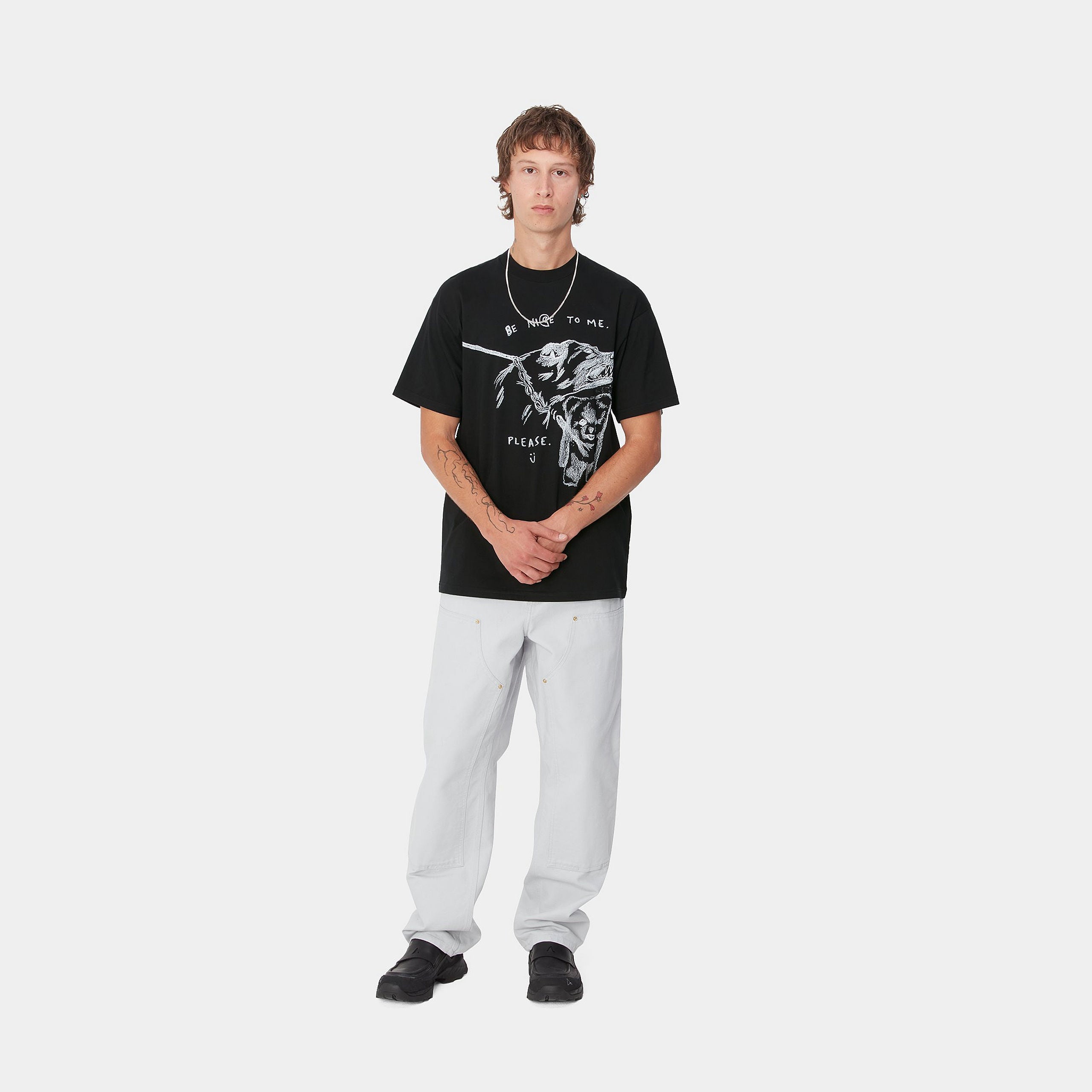 S/S PEPE BE NICE T-SHIRT - Black / White