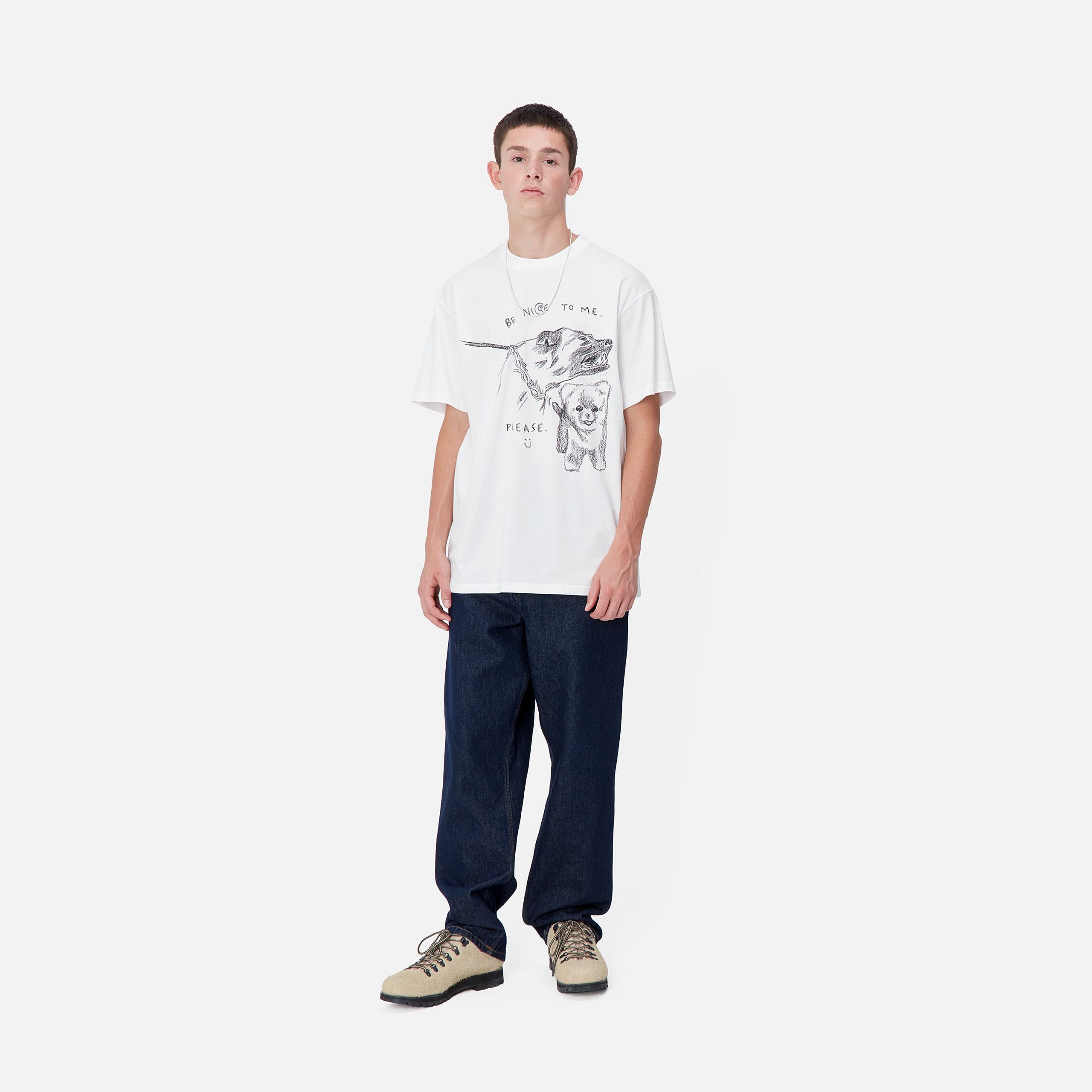 S/S PEPE BE NICE T-SHIRT - White / Black